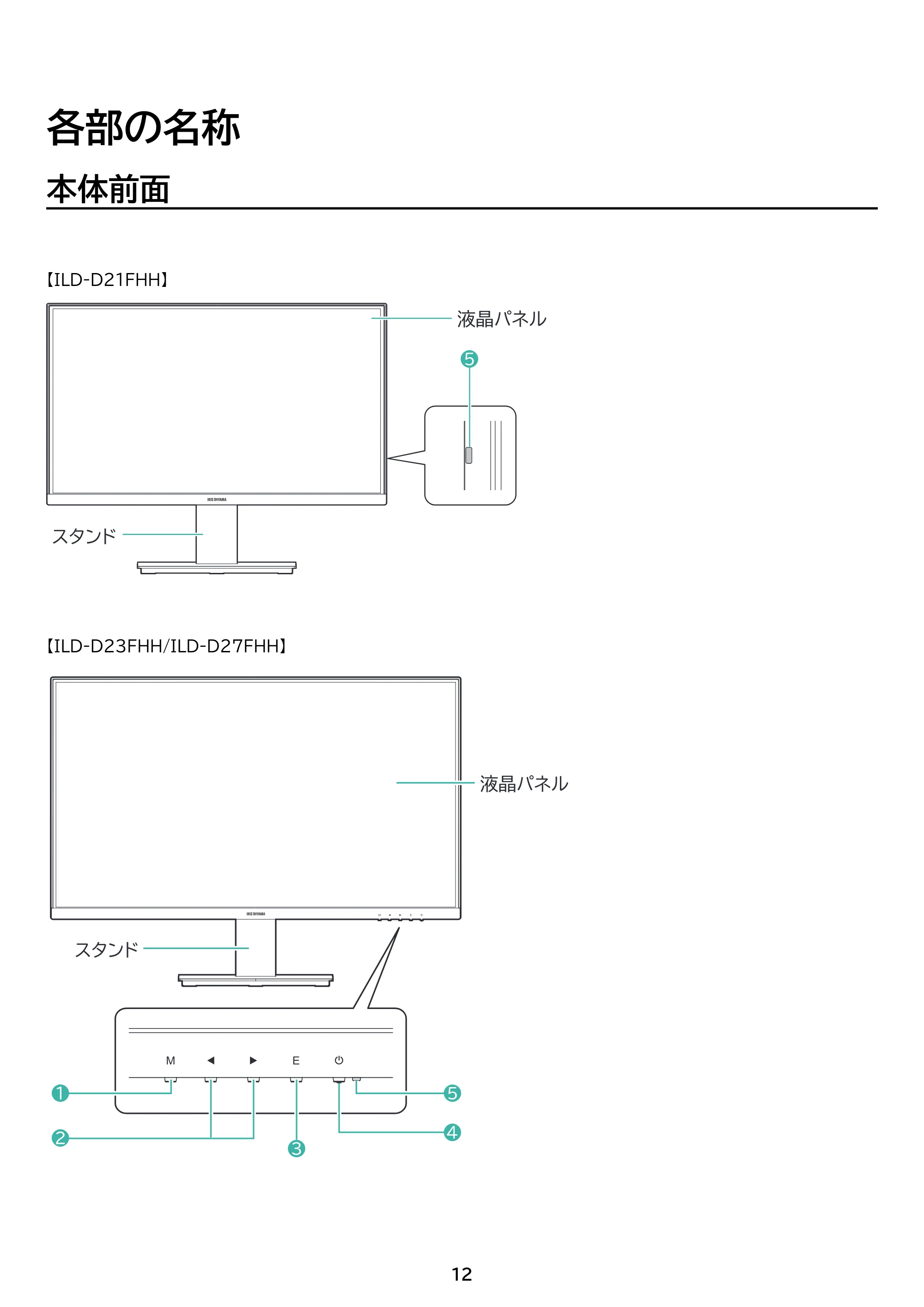アイリスオーヤマ ILD-D27FHH 取扱説明書 — 原本ページ — 12ページ