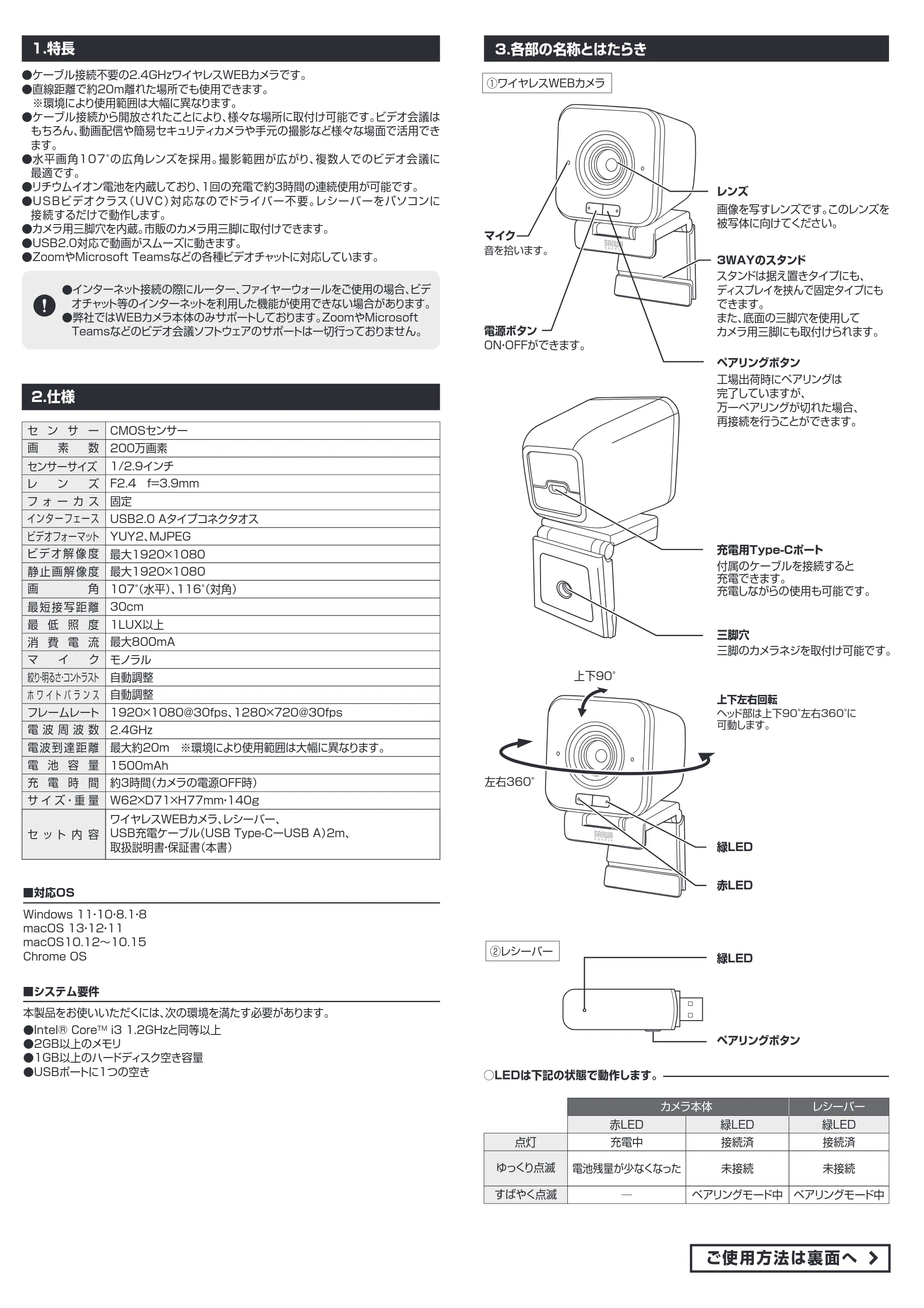 サンワサプライ CMS-V69BK 取扱説明書 — 原本ページ — 2ページ