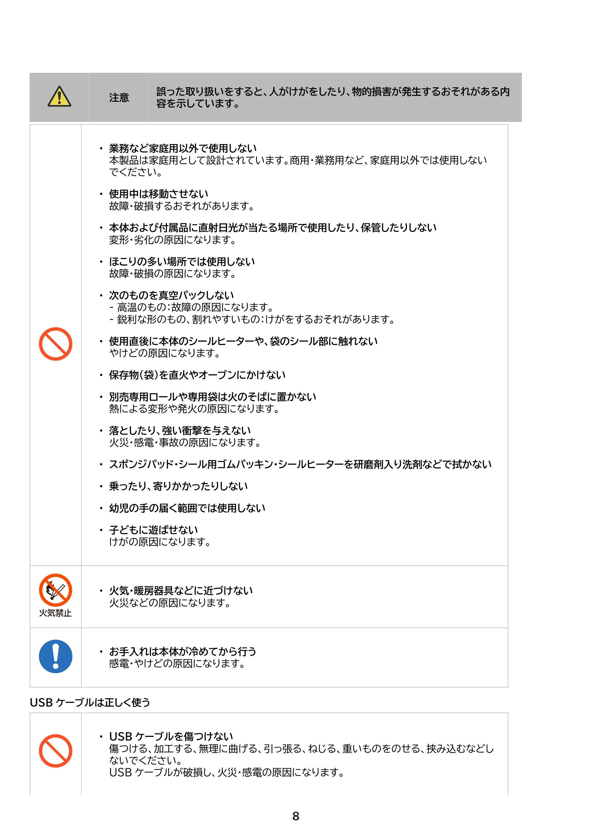 アイリスオーヤマ VPF-C50 取扱説明書 — 原本ページ — 8ページ