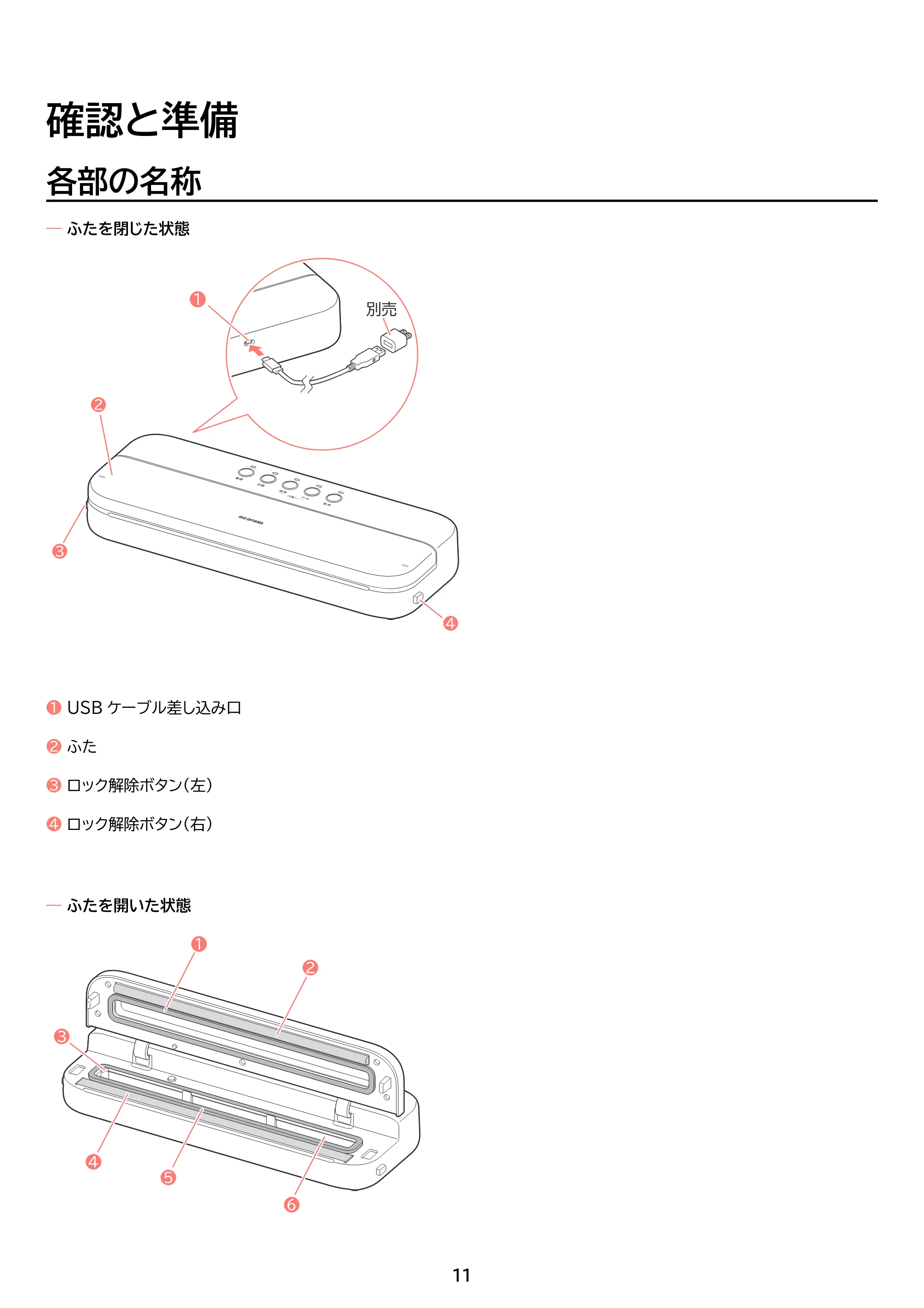 アイリスオーヤマ VPF-C50 取扱説明書 — 原本ページ — 11ページ