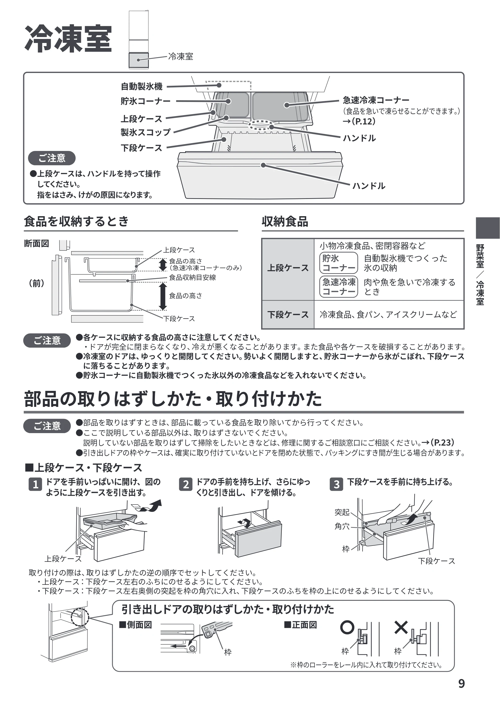 日立 R-V38Y / R-V38YL / R-V32Y 取扱説明書 — 原本ページ — 9ページ