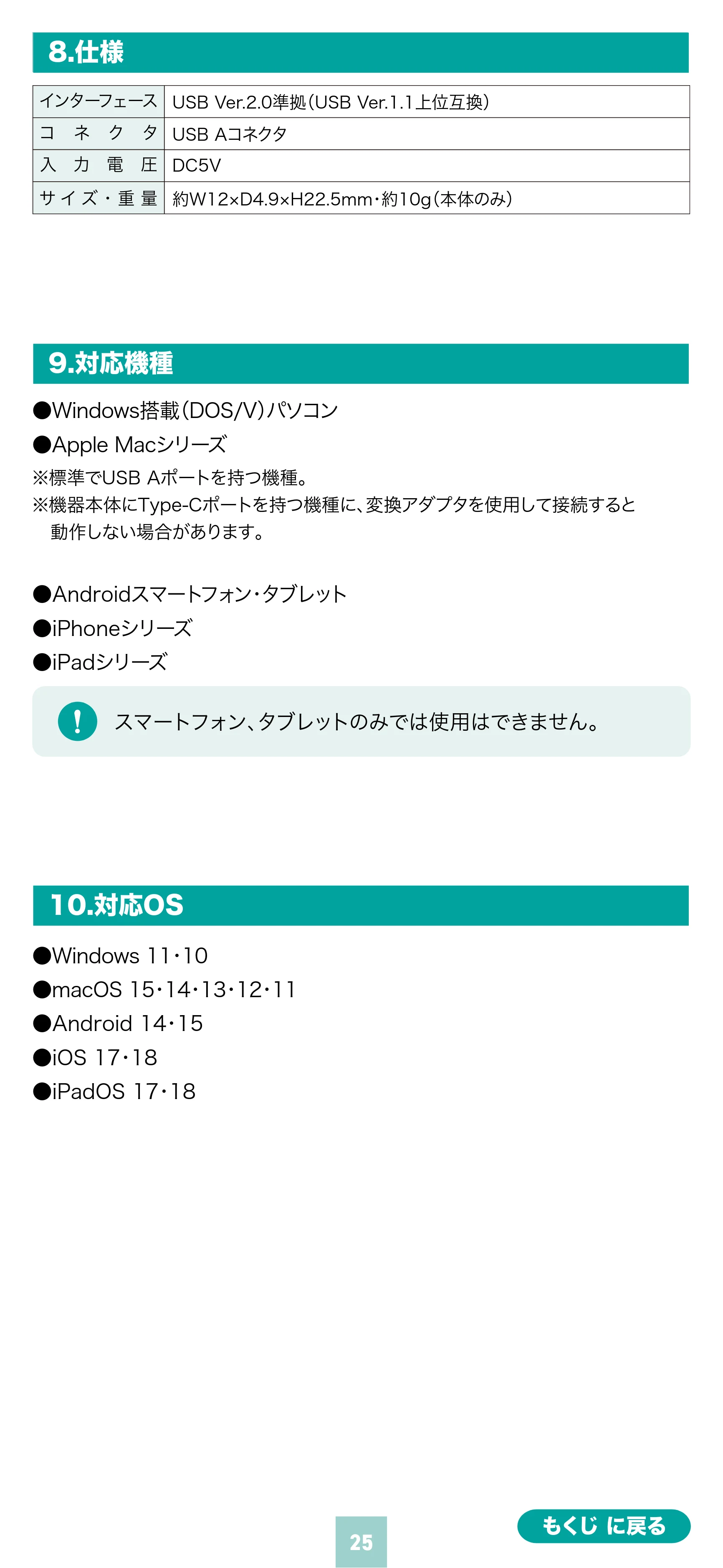 サンワサプライ 600-AIUSB 取扱説明書 — 原本ページ — 25ページ