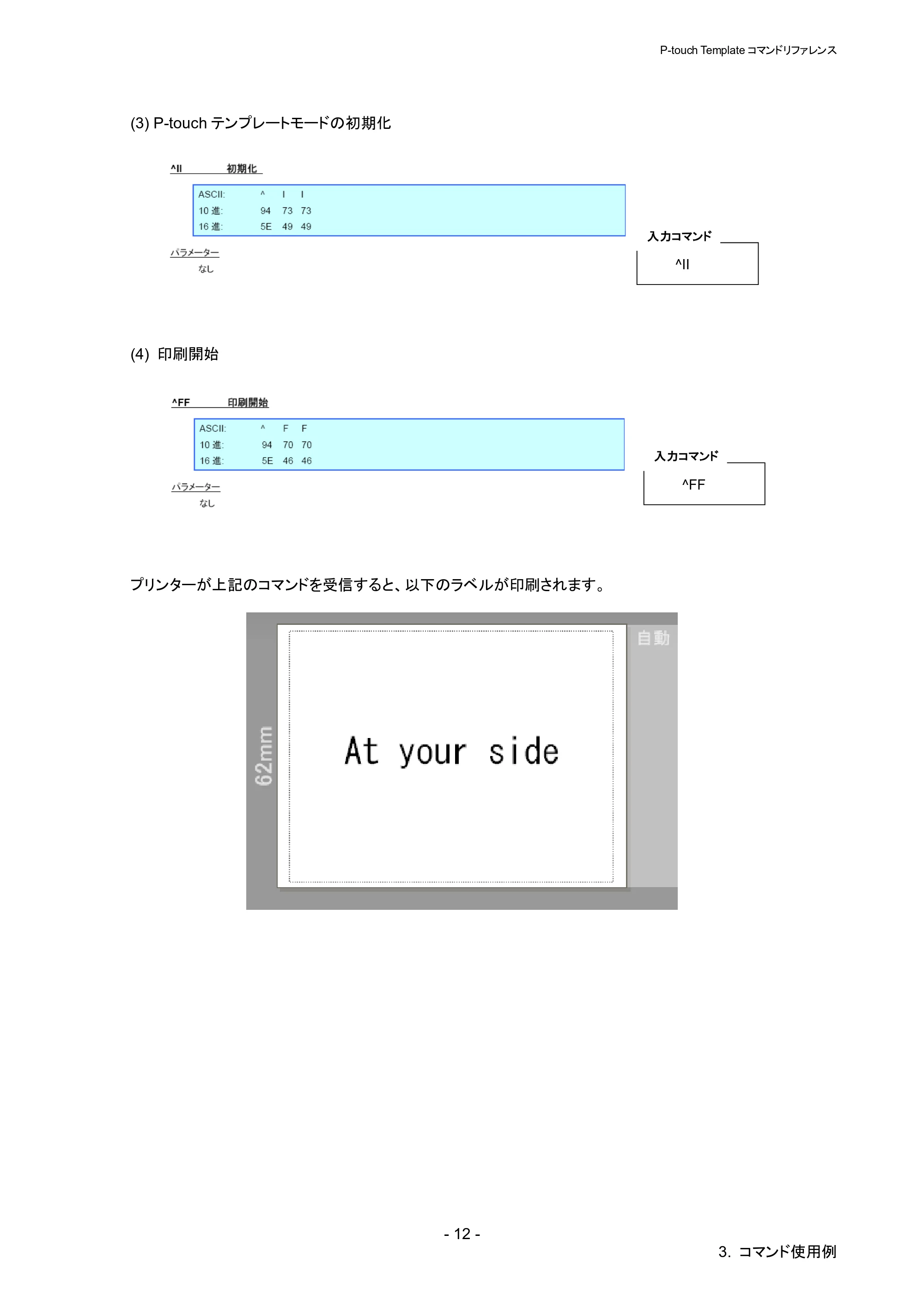 ブラザー QL-1115NWB P-touch テンプレートマニュアル / コマンドリファレンス — 原本ページ — 17ページ