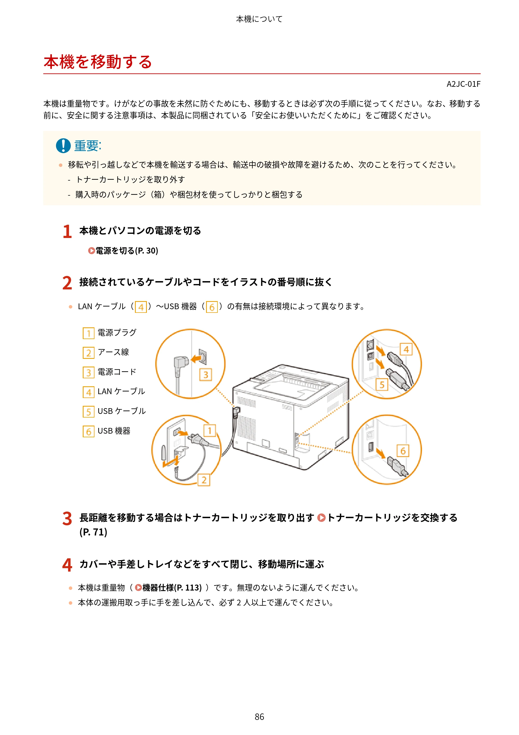 キヤノン LBP463i・LBP462・LBP461 ユーザーズガイド 2026年6月25日更新（PDF：7.87MB） — 本機を移動する — 原本ページ — 94ページ