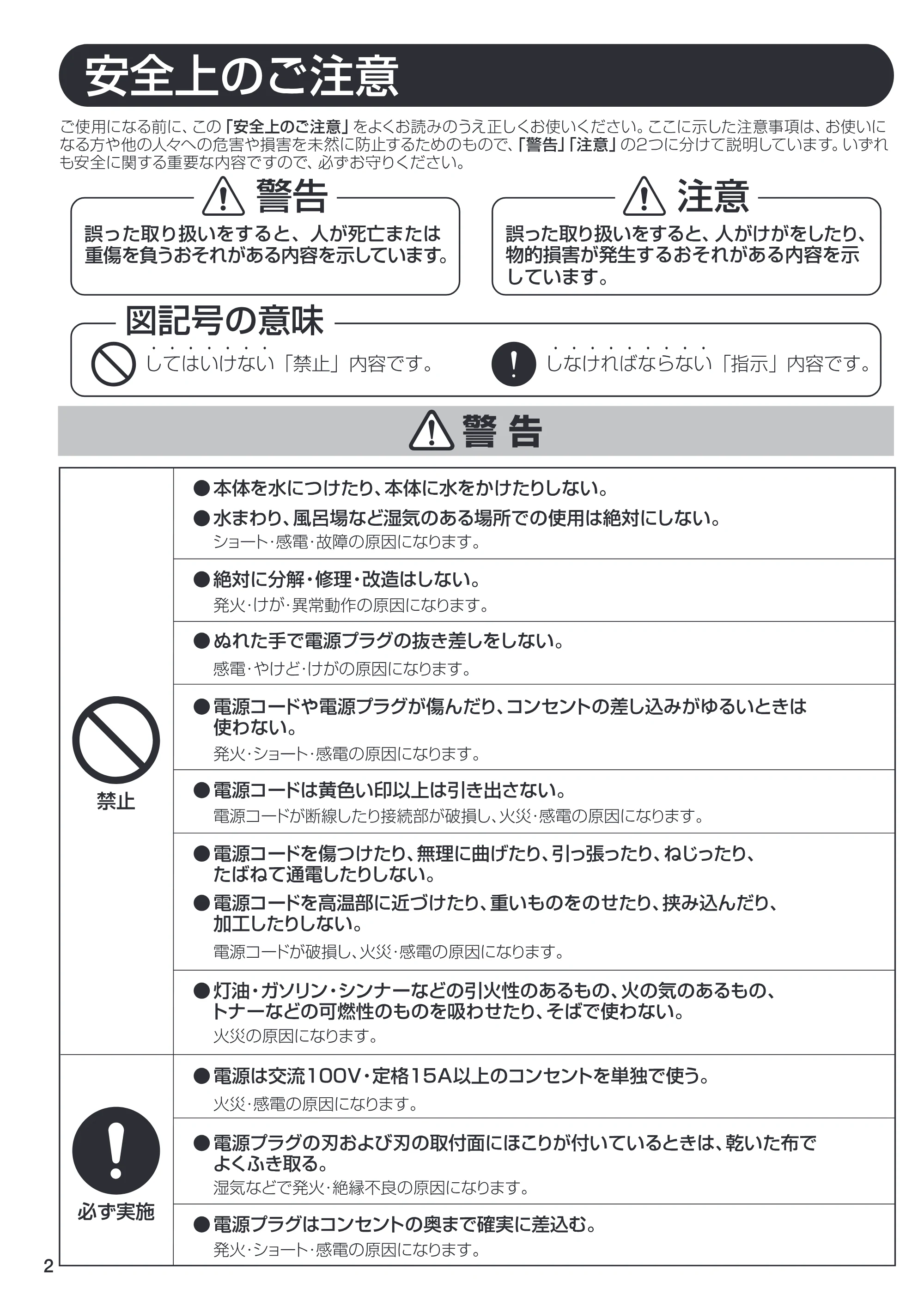 アイリスオーヤマ IC-C100TE 取扱説明書 — 原本ページ — 2ページ