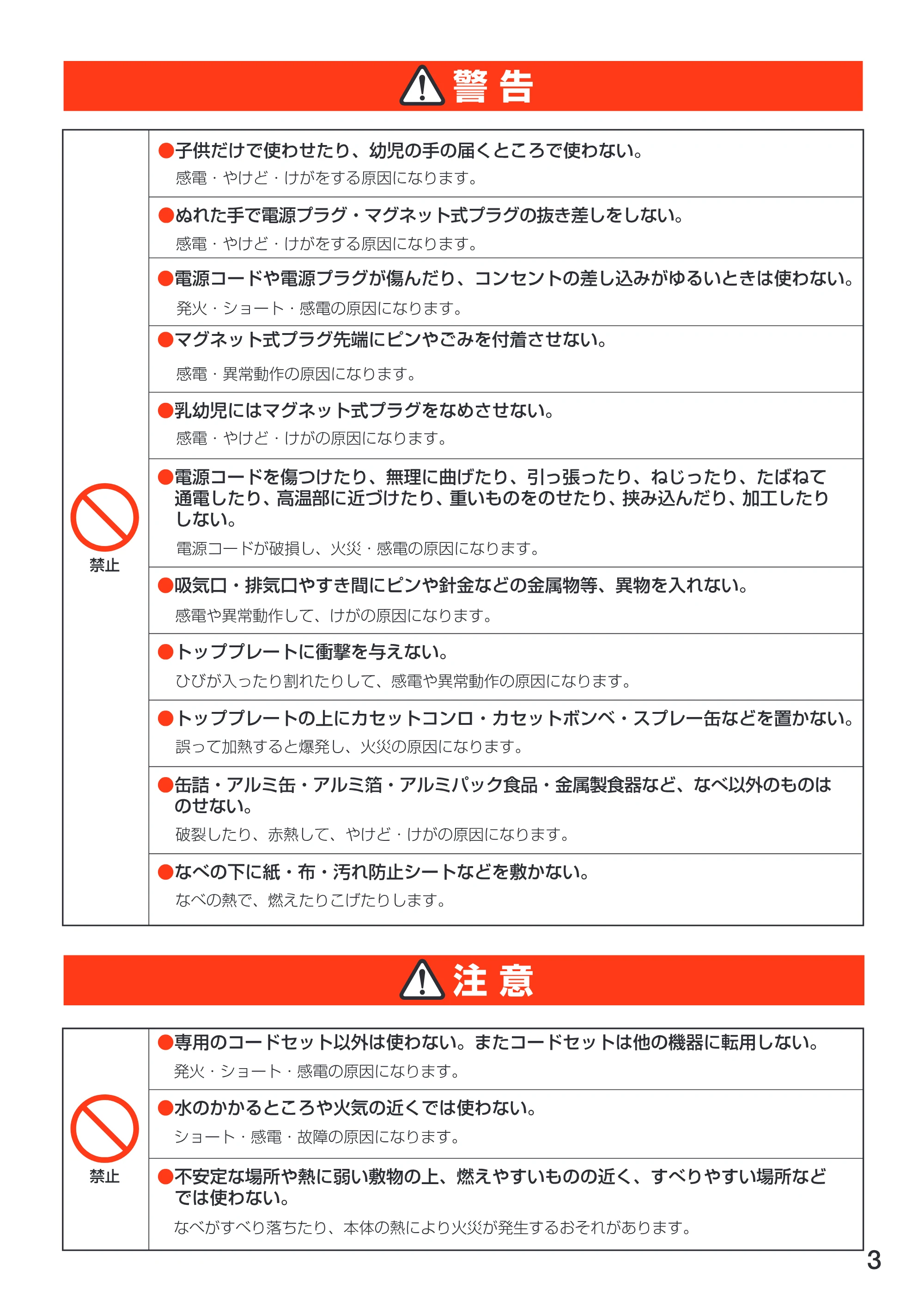 アイリスオーヤマ EIH-10 取扱説明書 — EIH10_03 — 原本ページ — 3ページ