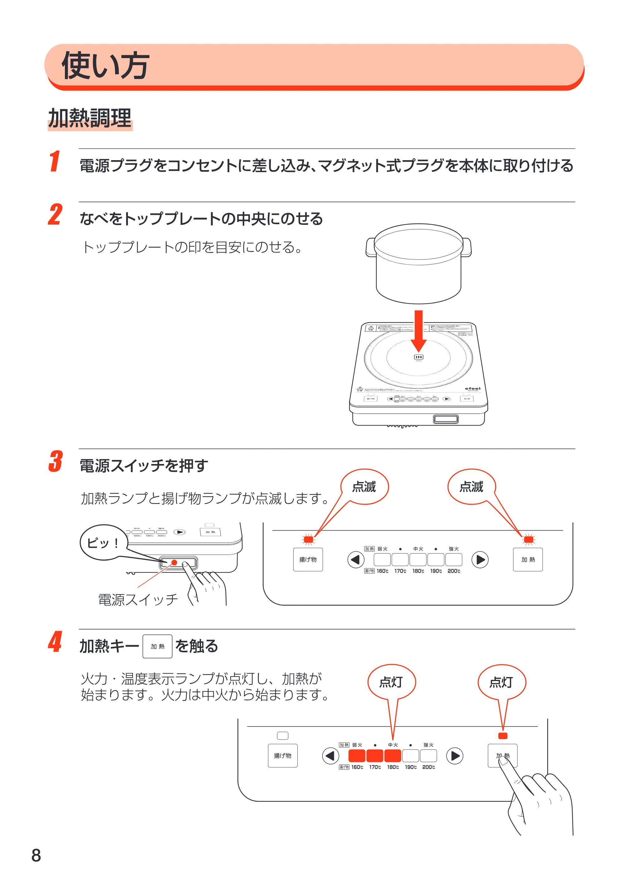 アイリスオーヤマ EIH-10 取扱説明書 — EIH10_08 — 原本ページ — 8ページ