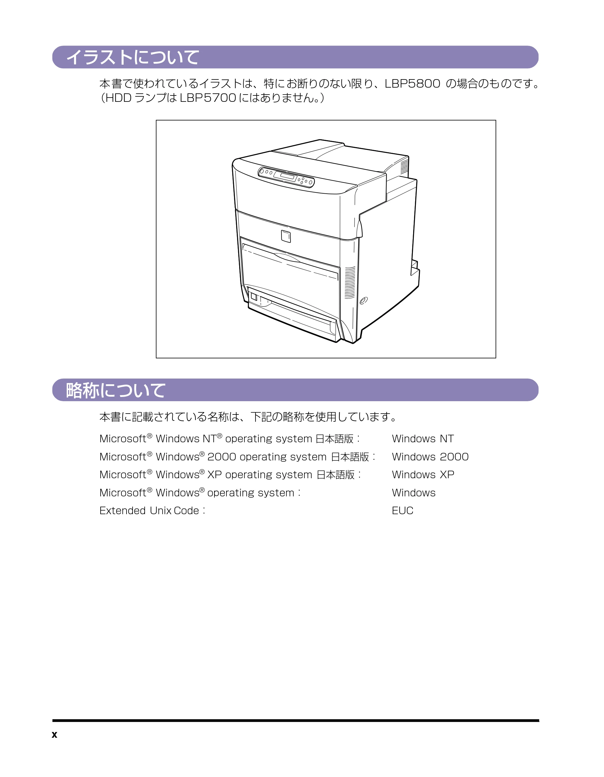 キヤノン LBP5800/5700 LIPS機能ガイド 2006年5月25日更新 （PDF形式／3.98Mバイト） — イラストについて — 原本ページ — 12ページ
