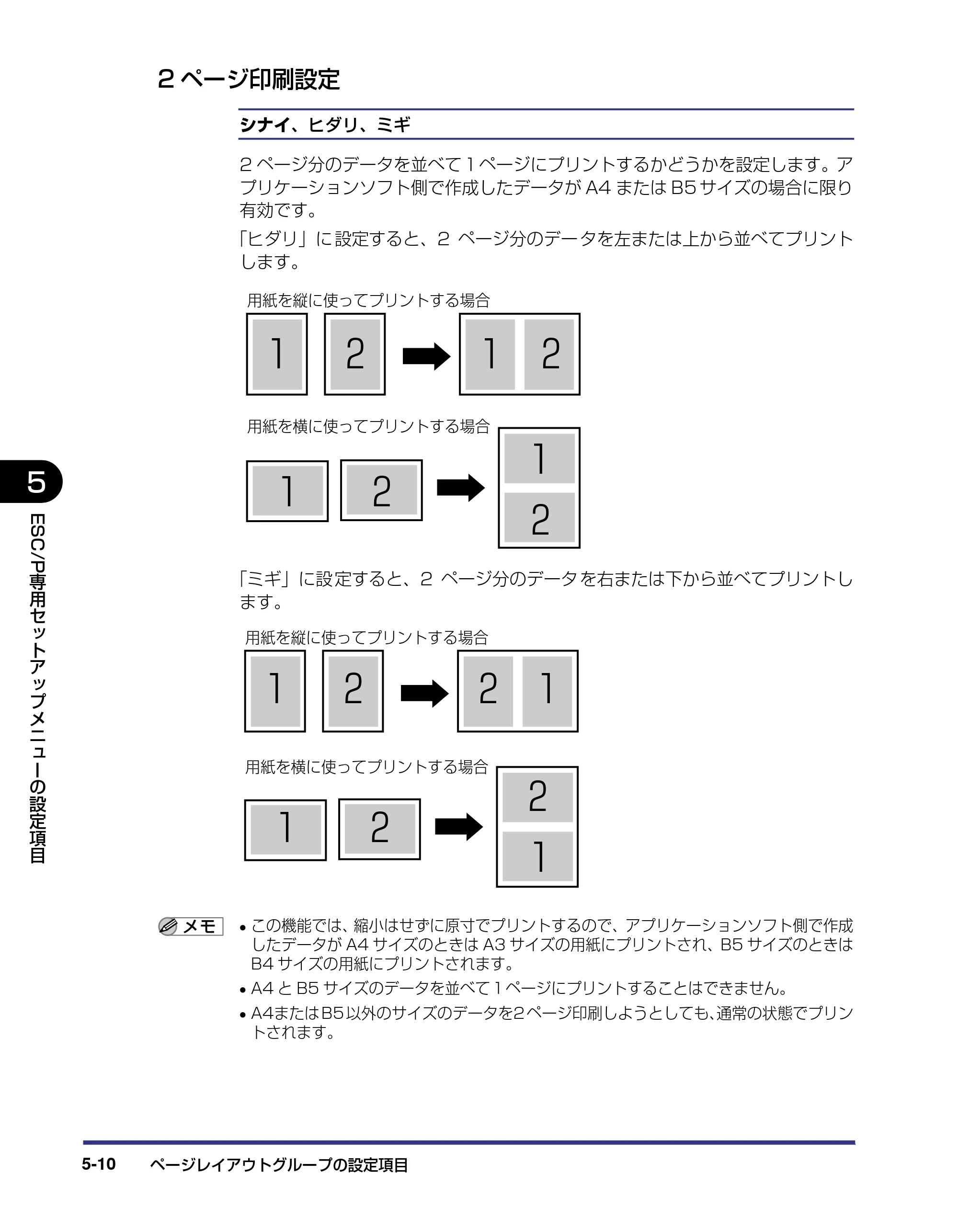キヤノン LBP5800/5700 LIPS機能ガイド 2006年5月25日更新 （PDF形式／3.98Mバイト） — 2ページ印刷設定 — 原本ページ — 112ページ
