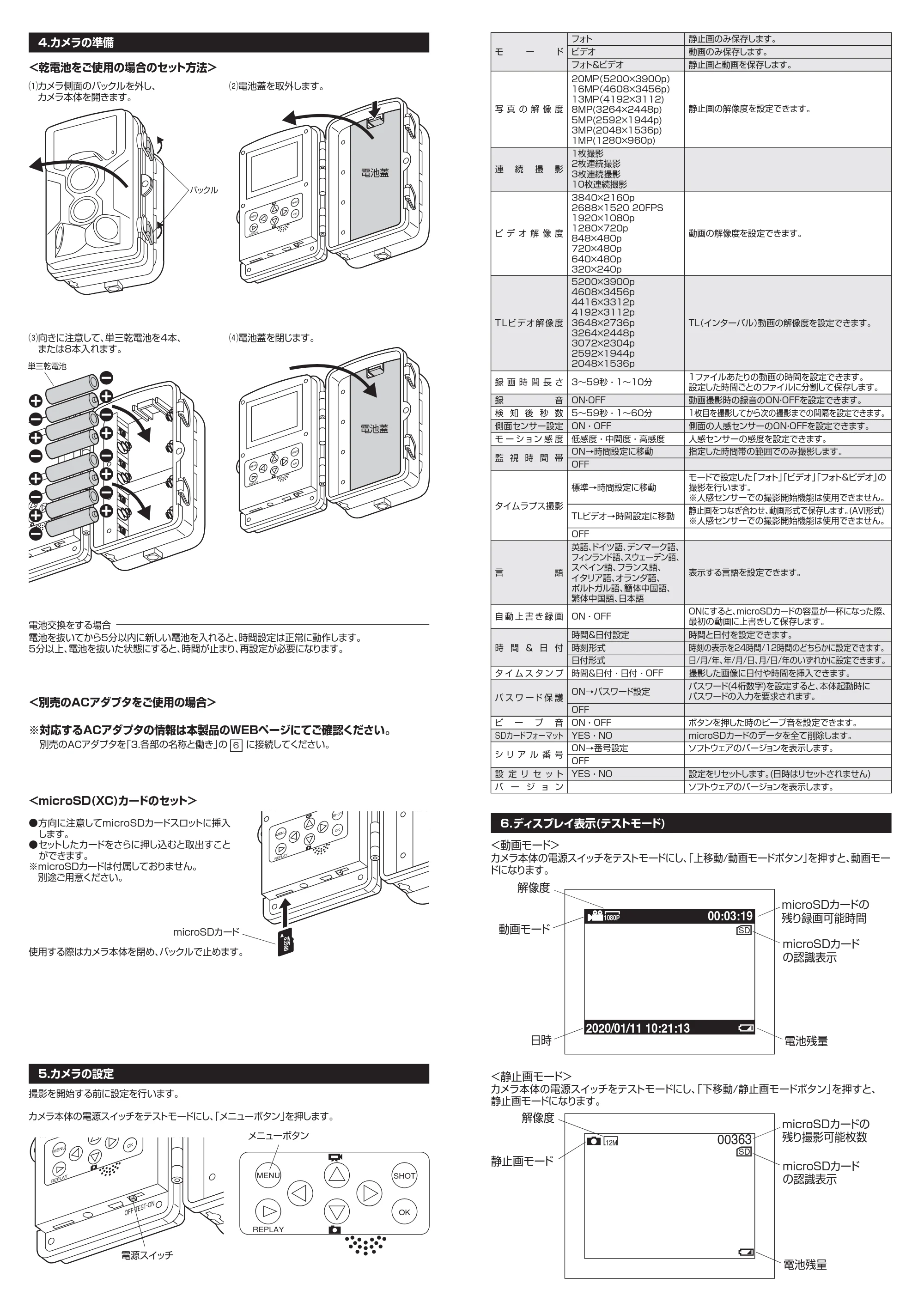 サンワサプライ 401-CAM091-11 取扱説明書 — 原本ページ — 2ページ