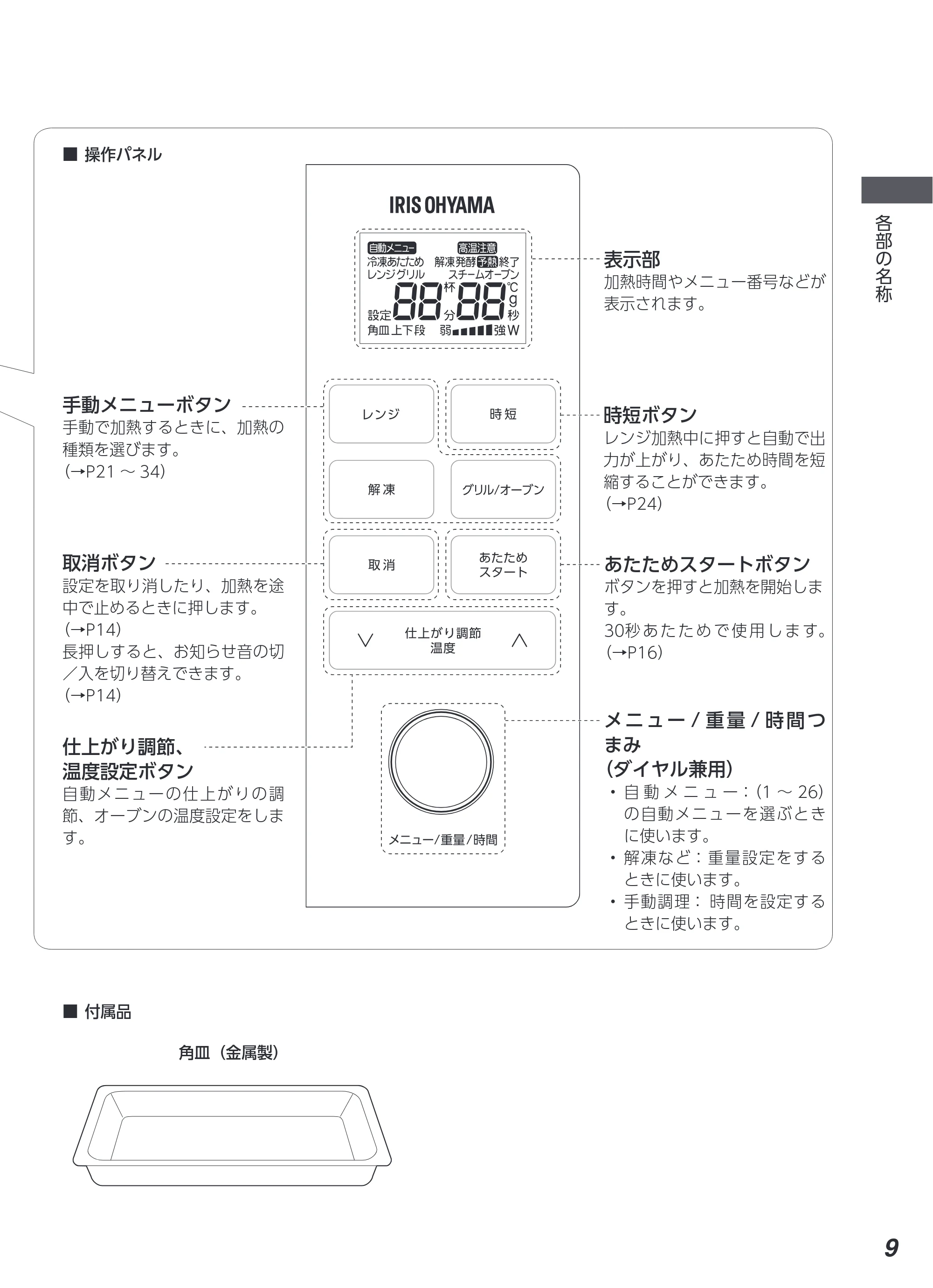 アイリスオーヤマ MO-F2404 取扱説明書 — 原本ページ — 9ページ