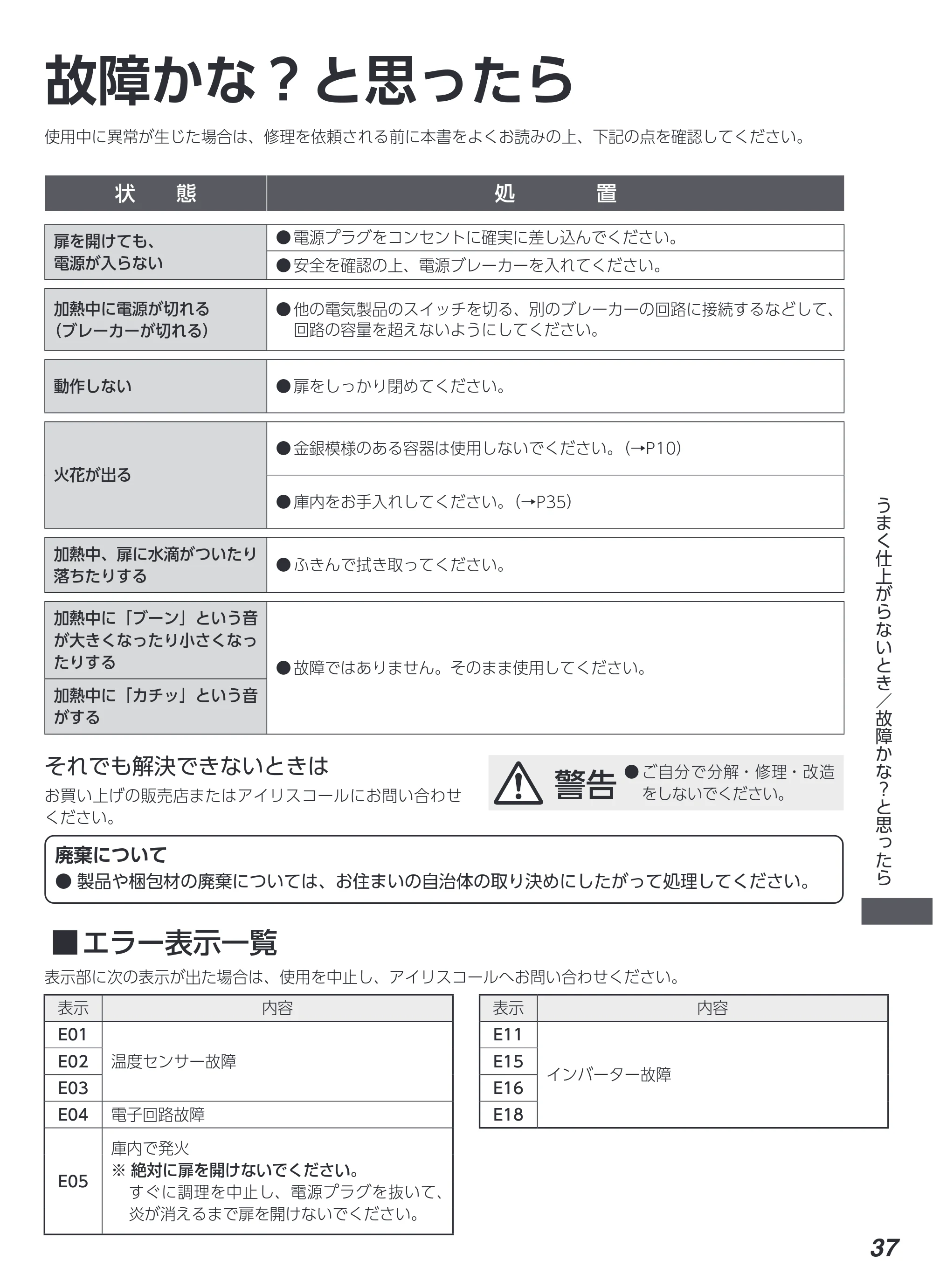 アイリスオーヤマ MO-F2404 取扱説明書 — 原本ページ — 37ページ