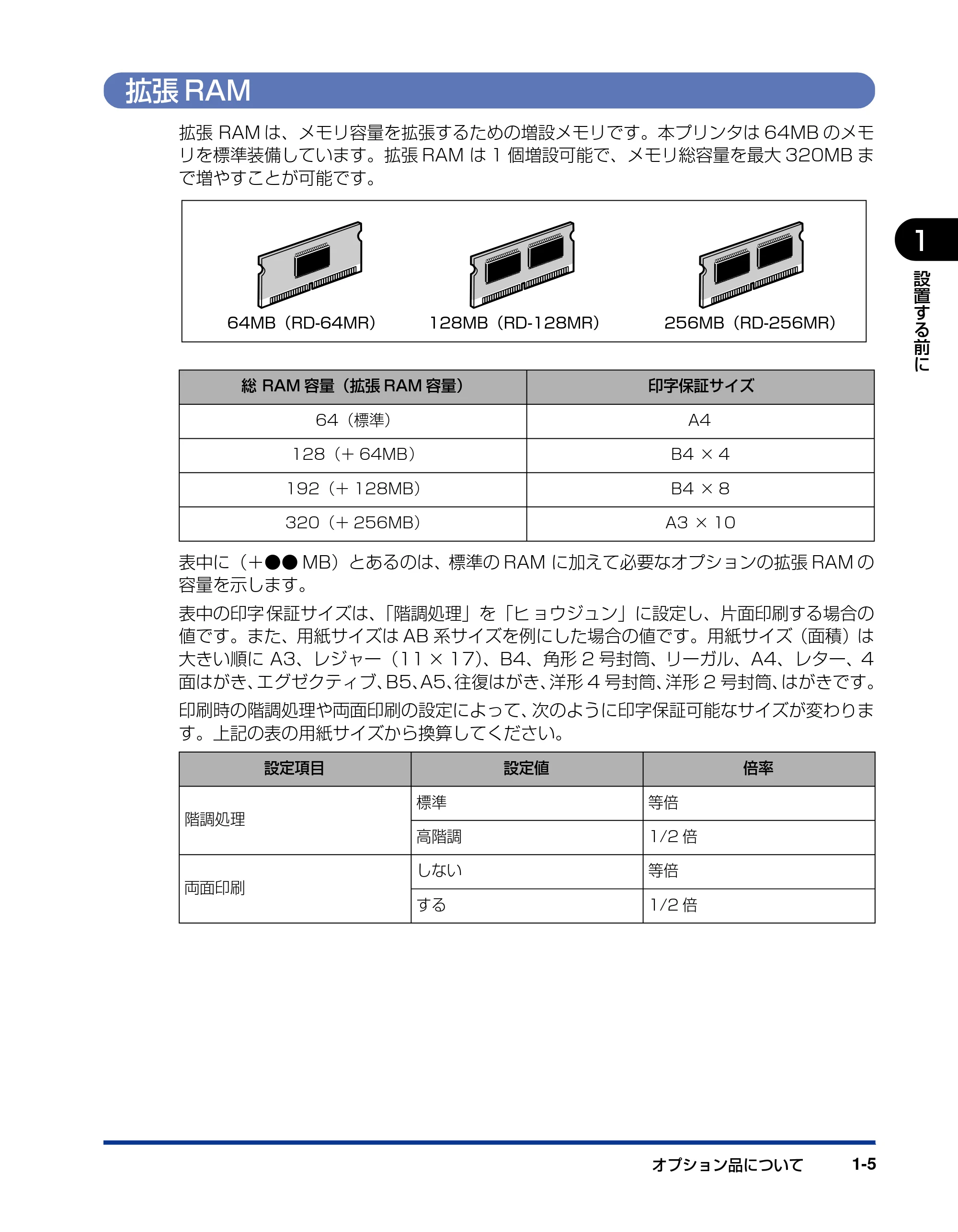 キヤノン LBP3970/3920 設置ガイド 2010年1月20日掲載 （PDF形式／3.67Mバイト） — 拡張RAM — 原本ページ — 21ページ