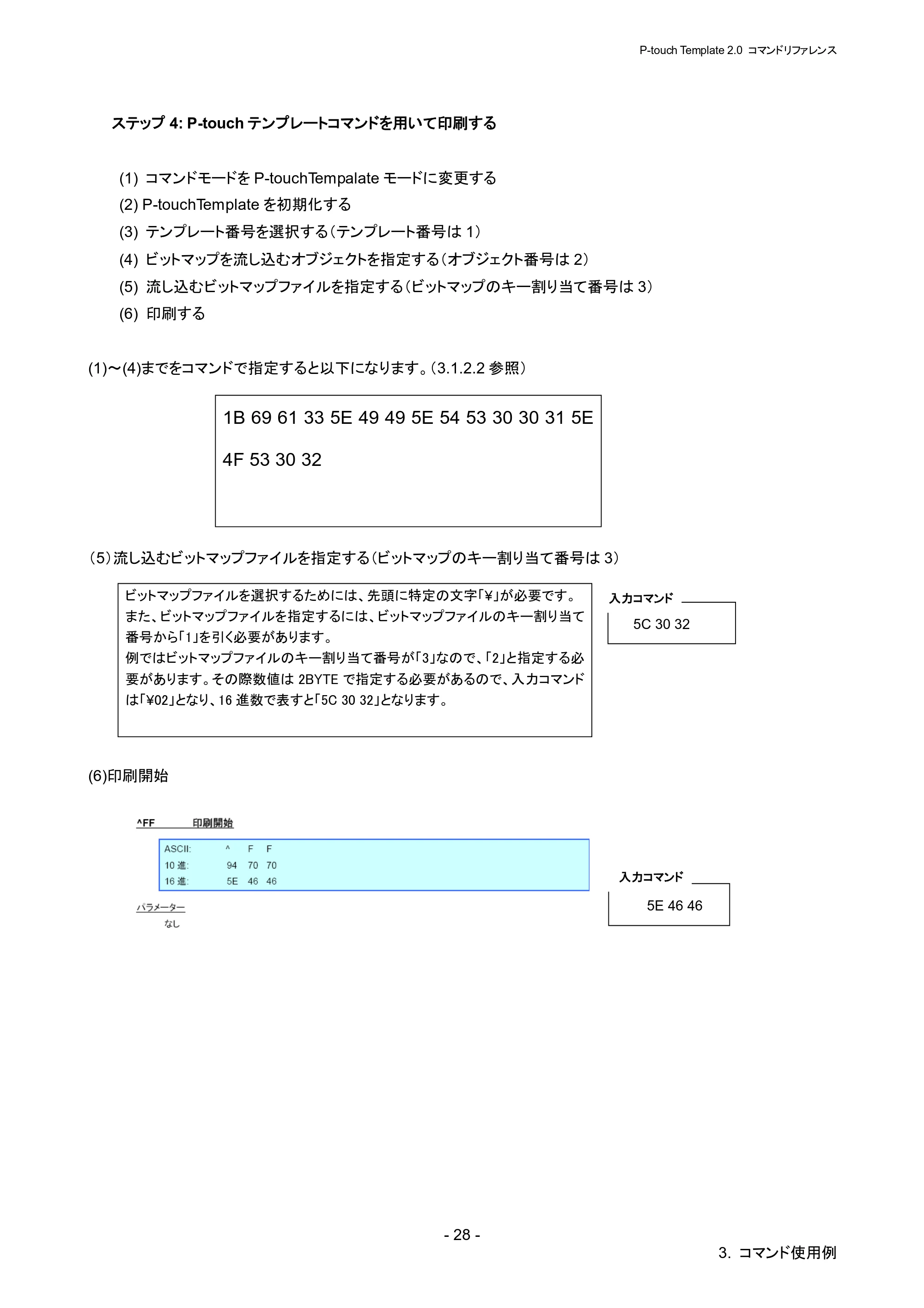 ブラザー RJ-4030 / RJ-4030Ai / RJ-4040 P-touch テンプレートマニュアル / コマンドリファレンス — 原本ページ — 34ページ