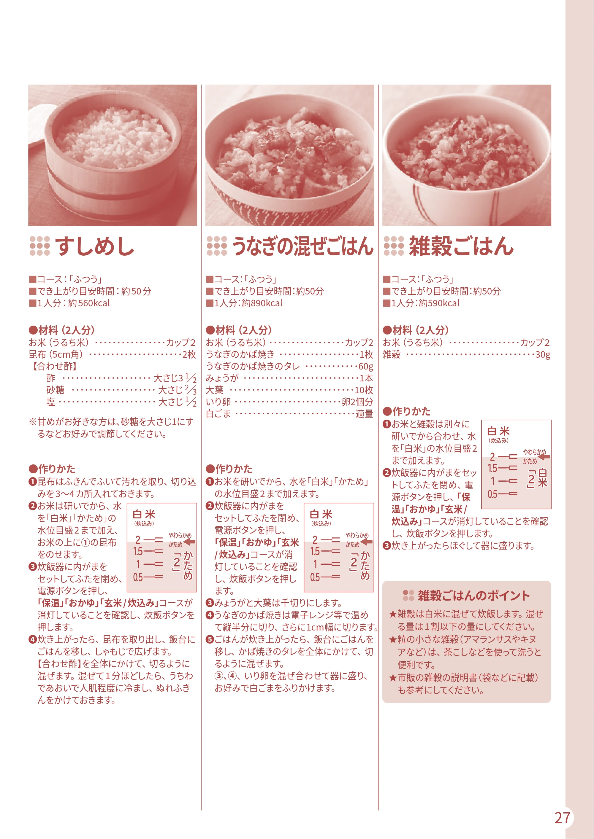 日立 RZ-TS204M 取扱説明書 — すしめし — 原本ページ — 27ページ
