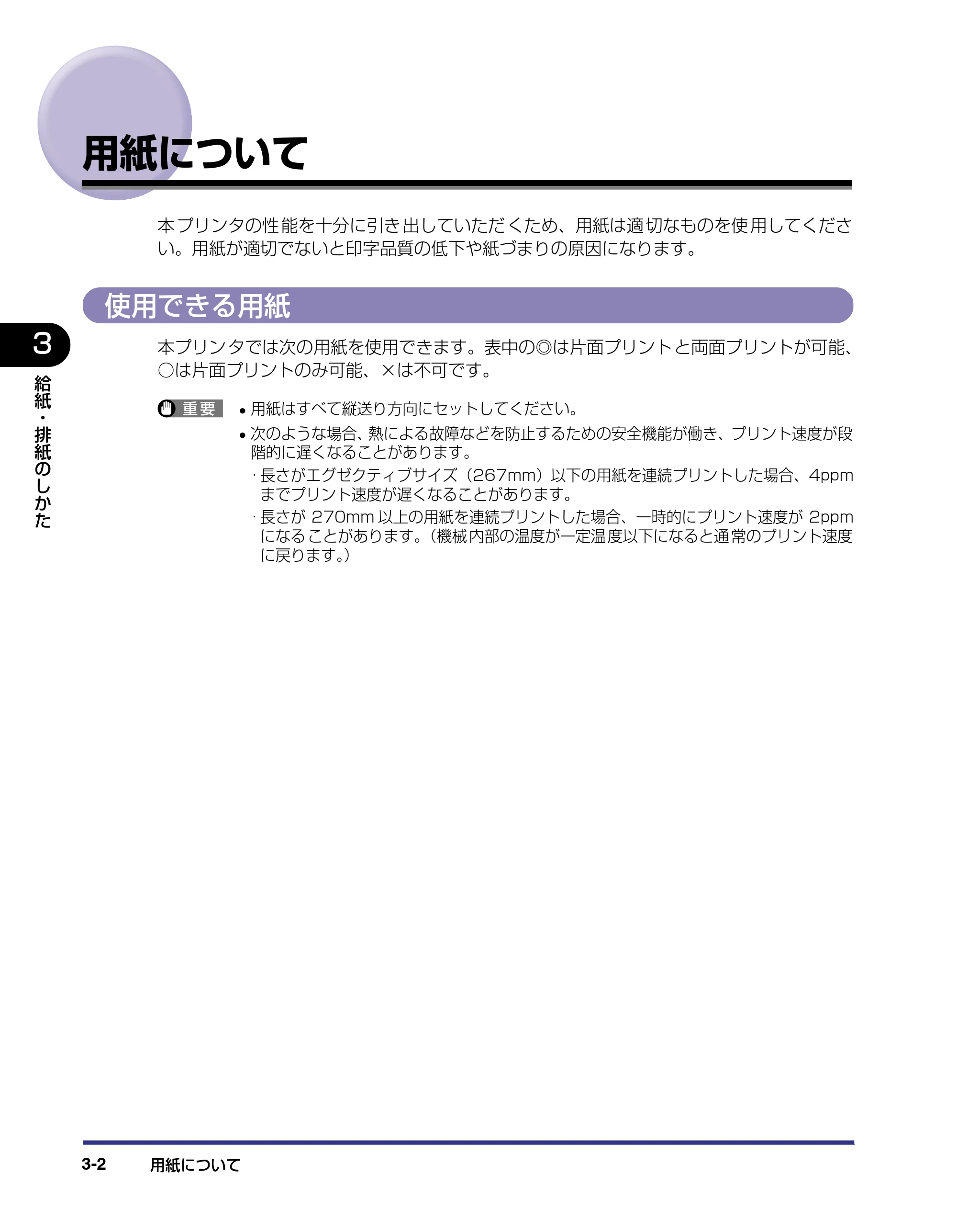 キヤノン LBP-1310 ユーザーズガイド 2006年5月25日更新 （PDF形式／3.71Mバイト） — 用紙について — 原本ページ — 54ページ