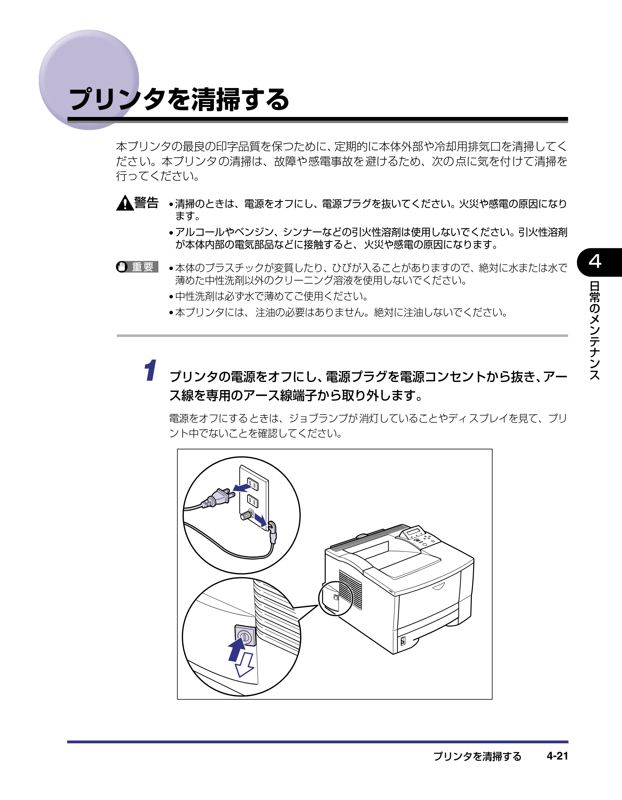 キヤノン LBP-1310 ユーザーズガイド 2006年5月25日更新 （PDF形式／3.71Mバイト） — プリンタを清掃する — 原本ページ — 121ページ