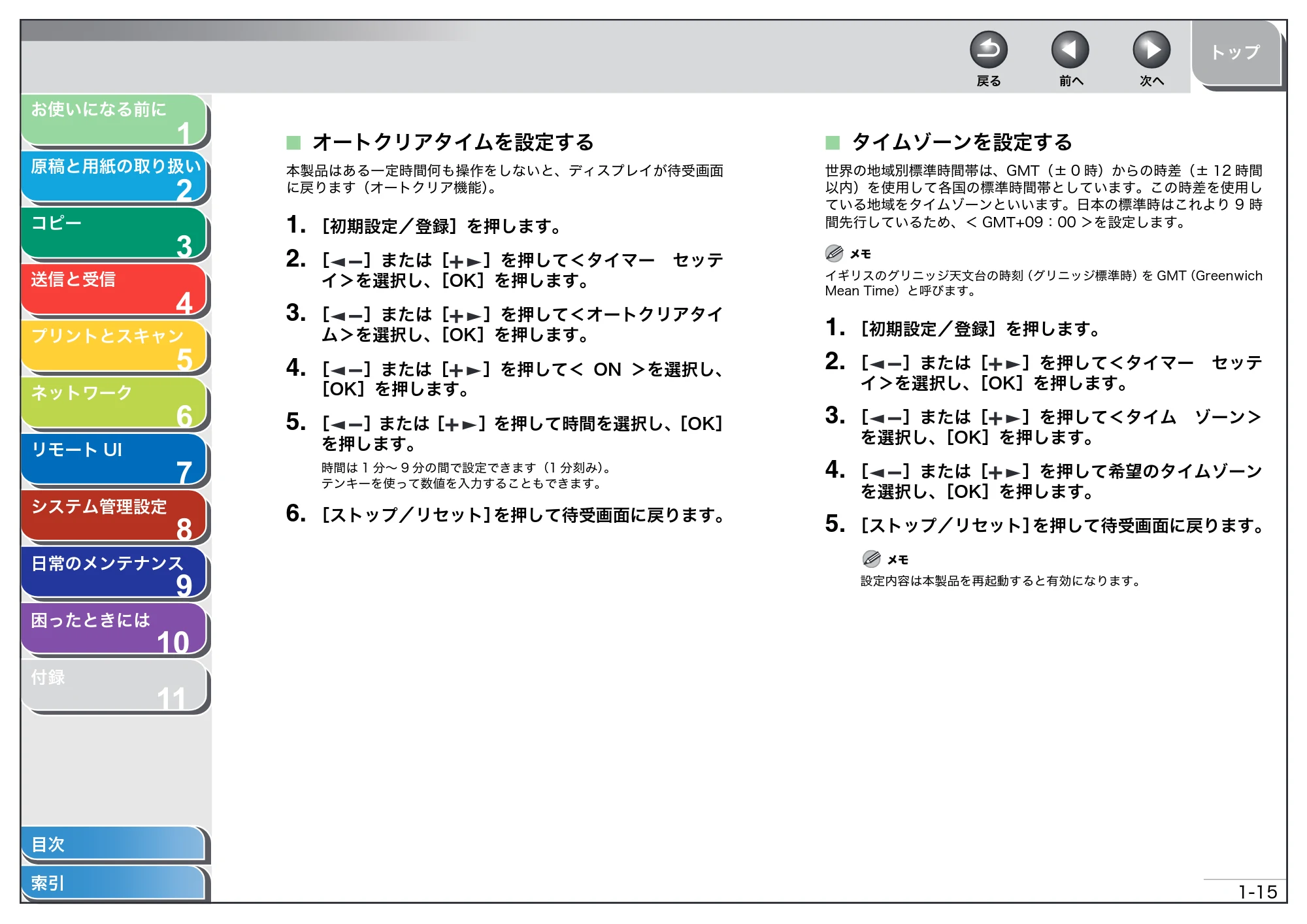 キヤノン MF4680 操作ガイド（総合編） （PDF形式／16.39Mバイト） — オートクリアタイムを設定する — 原本ページ — 36ページ