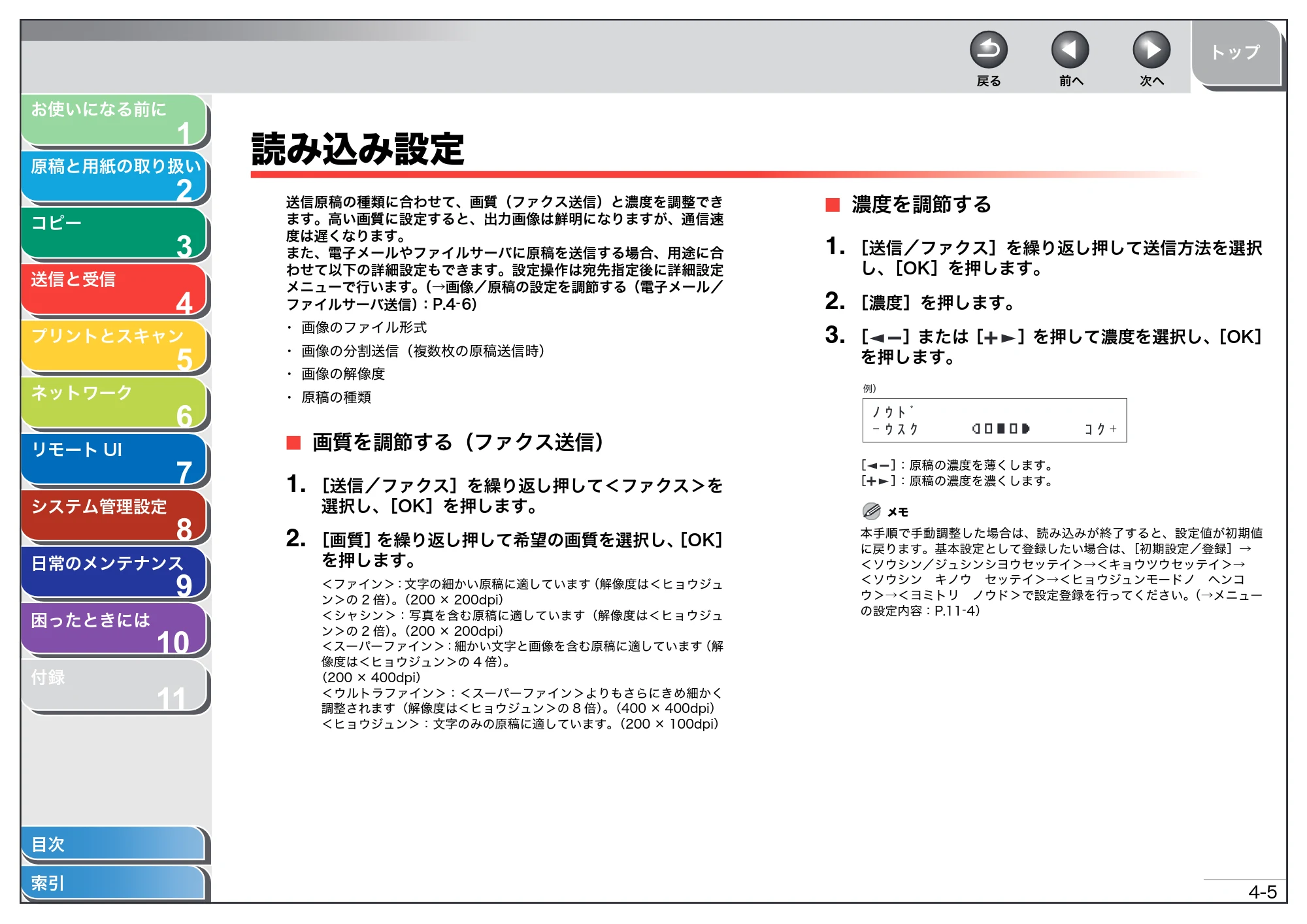キヤノン MF4680 操作ガイド（総合編） （PDF形式／16.39Mバイト） — 読み込み設定 — 原本ページ — 63ページ
