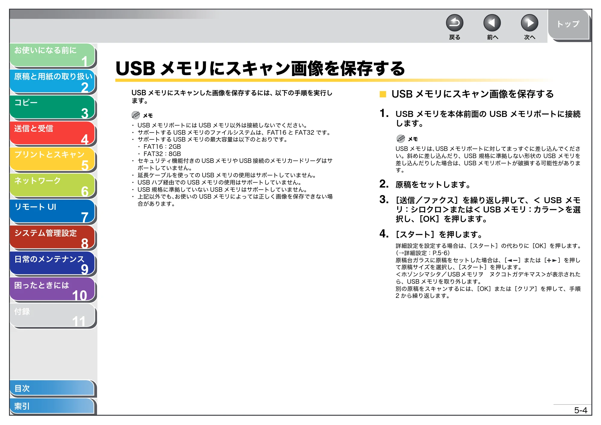 キヤノン MF4680 操作ガイド（総合編） （PDF形式／16.39Mバイト） — USBメモリにスキャン画像を保存する — 原本ページ — 97ページ