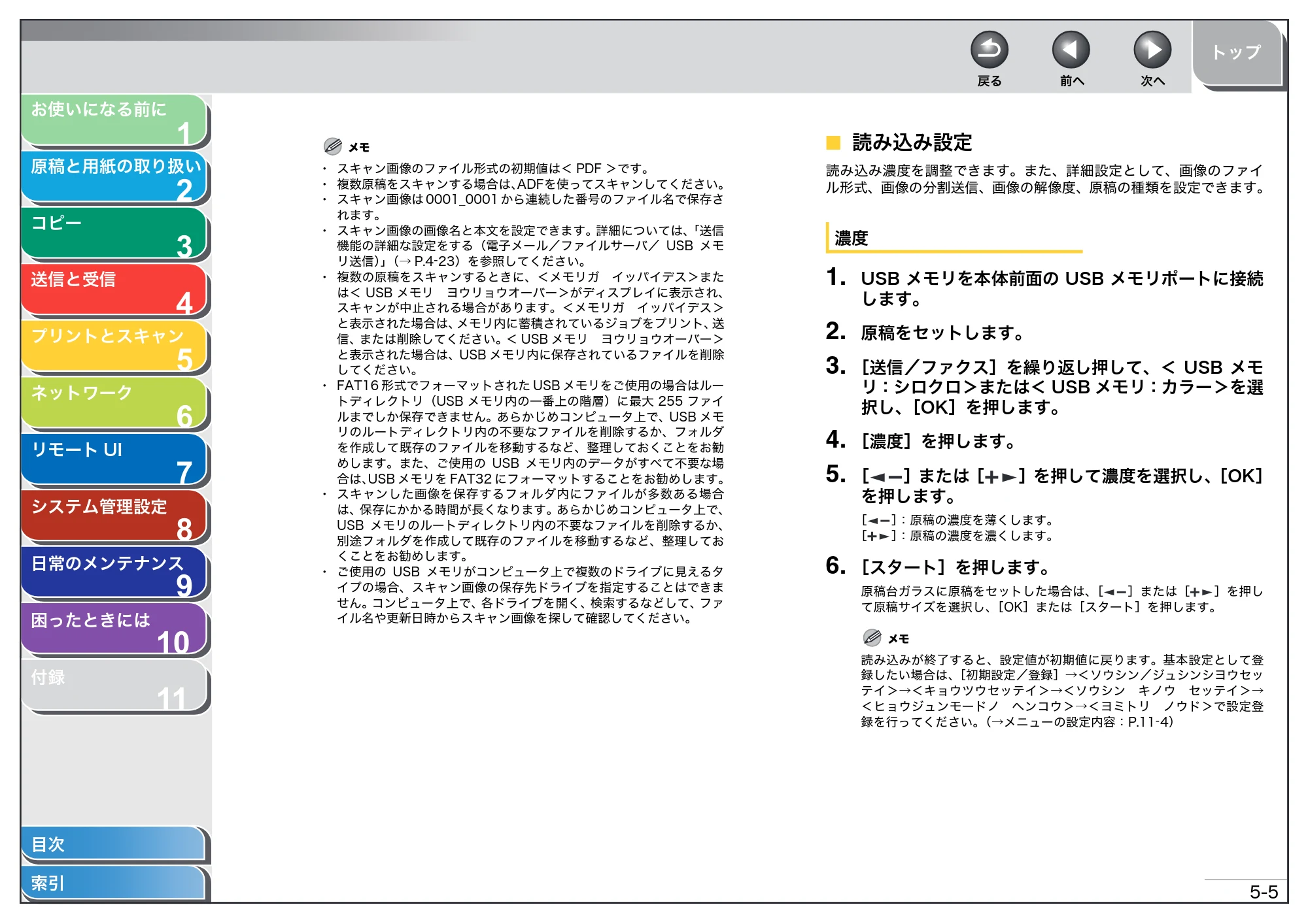 キヤノン MF4680 操作ガイド（総合編） （PDF形式／16.39Mバイト） — 読み込み設定 — 原本ページ — 98ページ