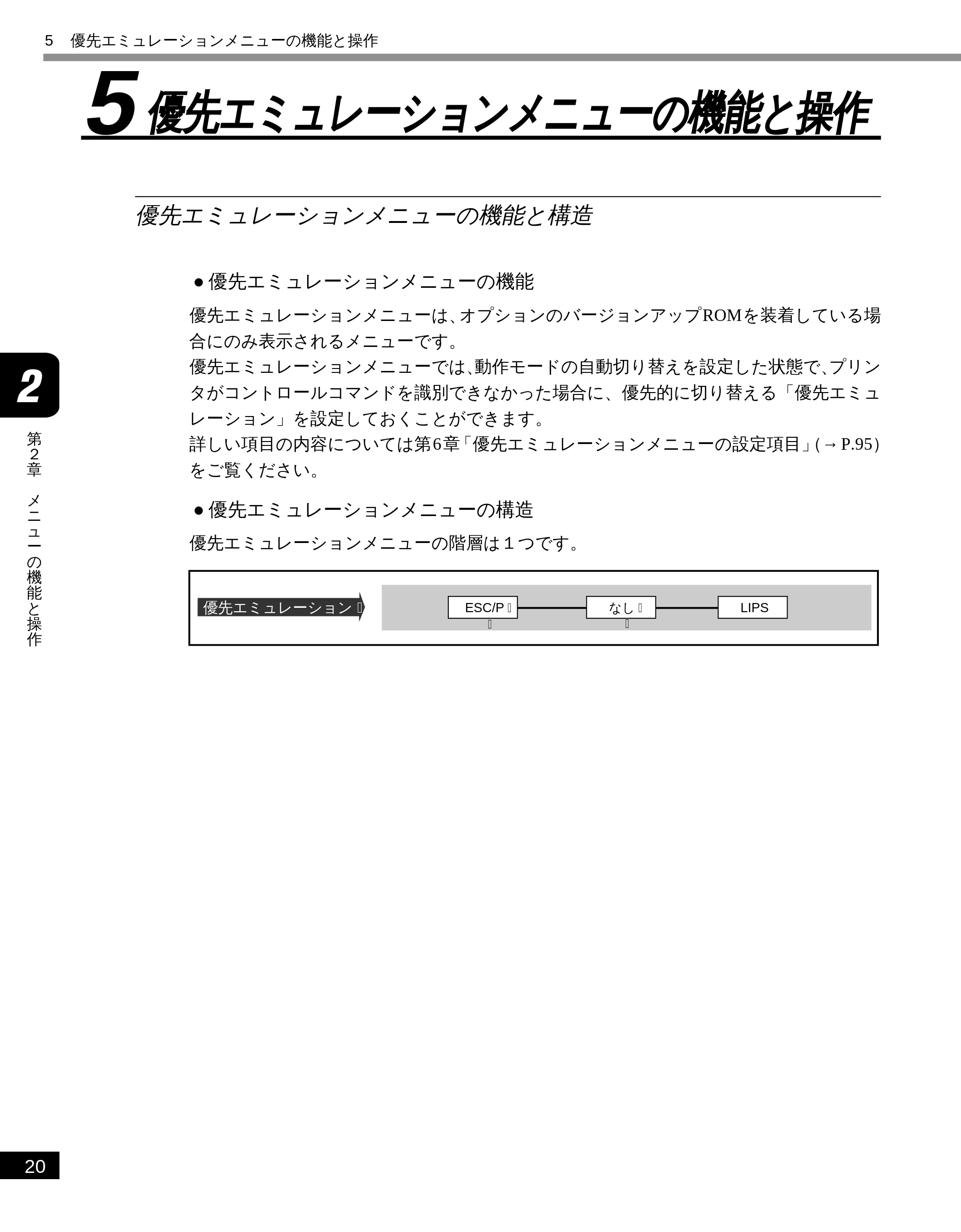 キヤノン LBP-2050 LIPS機能ガイド (PDF形式/3.77Mバイト) — 5 優先エミュレーションメニューの機能と操作 — 原本ページ — 30ページ