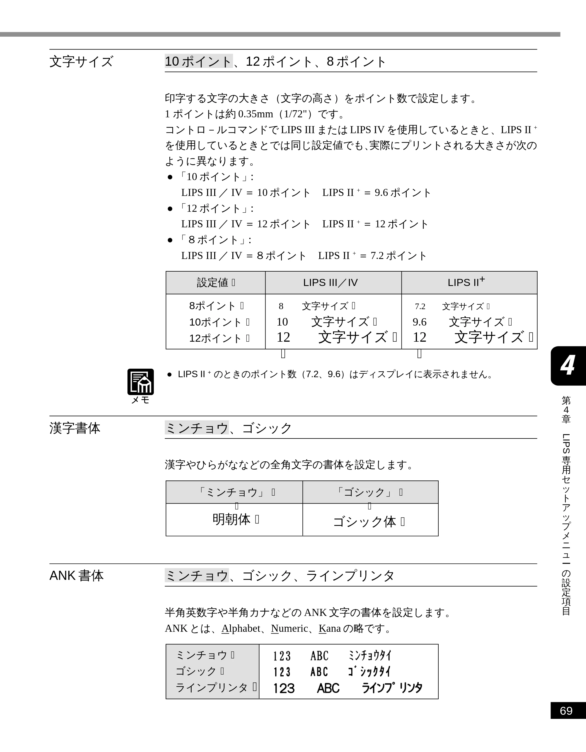 キヤノン LBP-2050 LIPS機能ガイド (PDF形式/3.77Mバイト) — 文字サイズ — 原本ページ — 78ページ