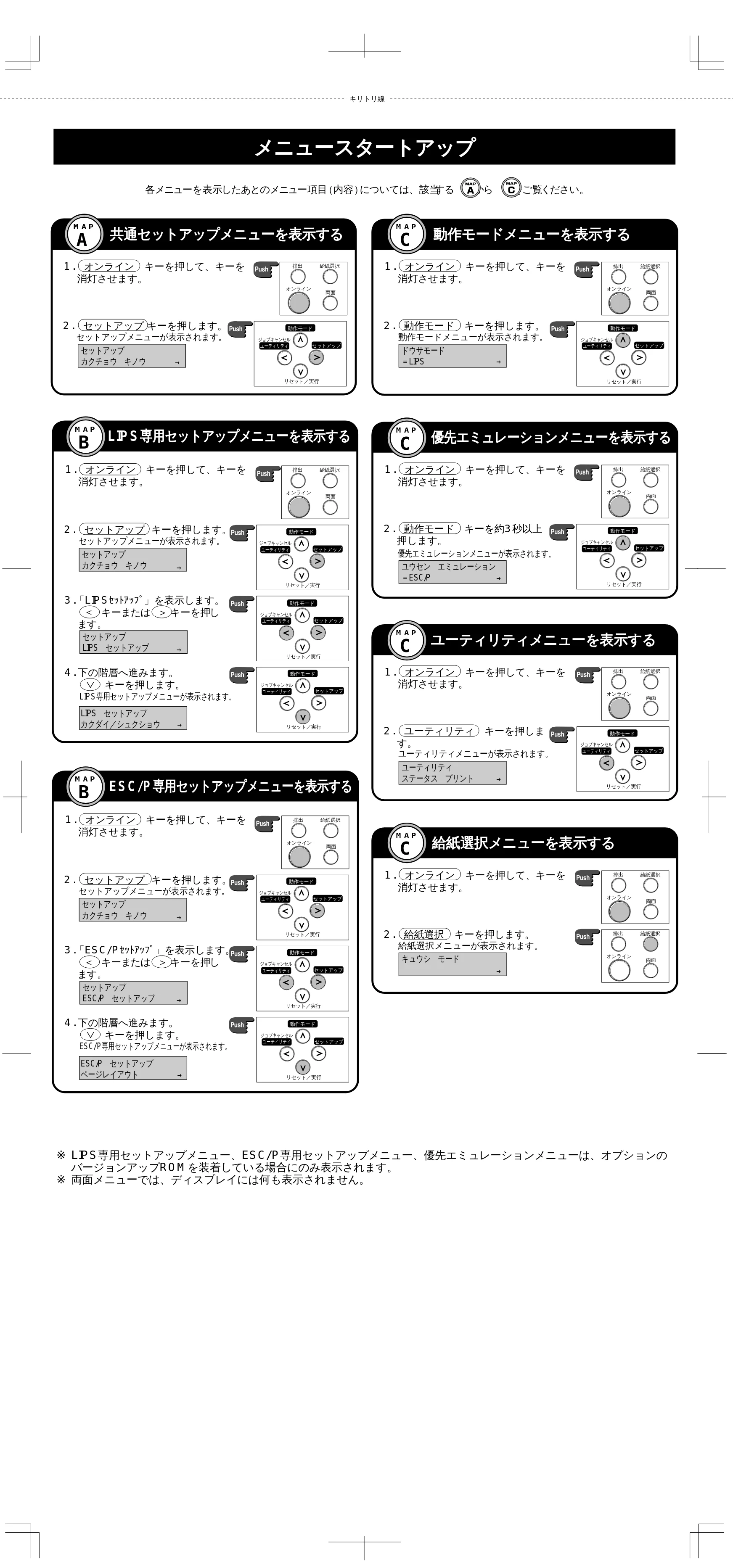 キヤノン LBP-2050 LIPS機能ガイド （PDF形式／3.77Mバイト） — メニュースタートアップ — 原本ページ — 136ページ