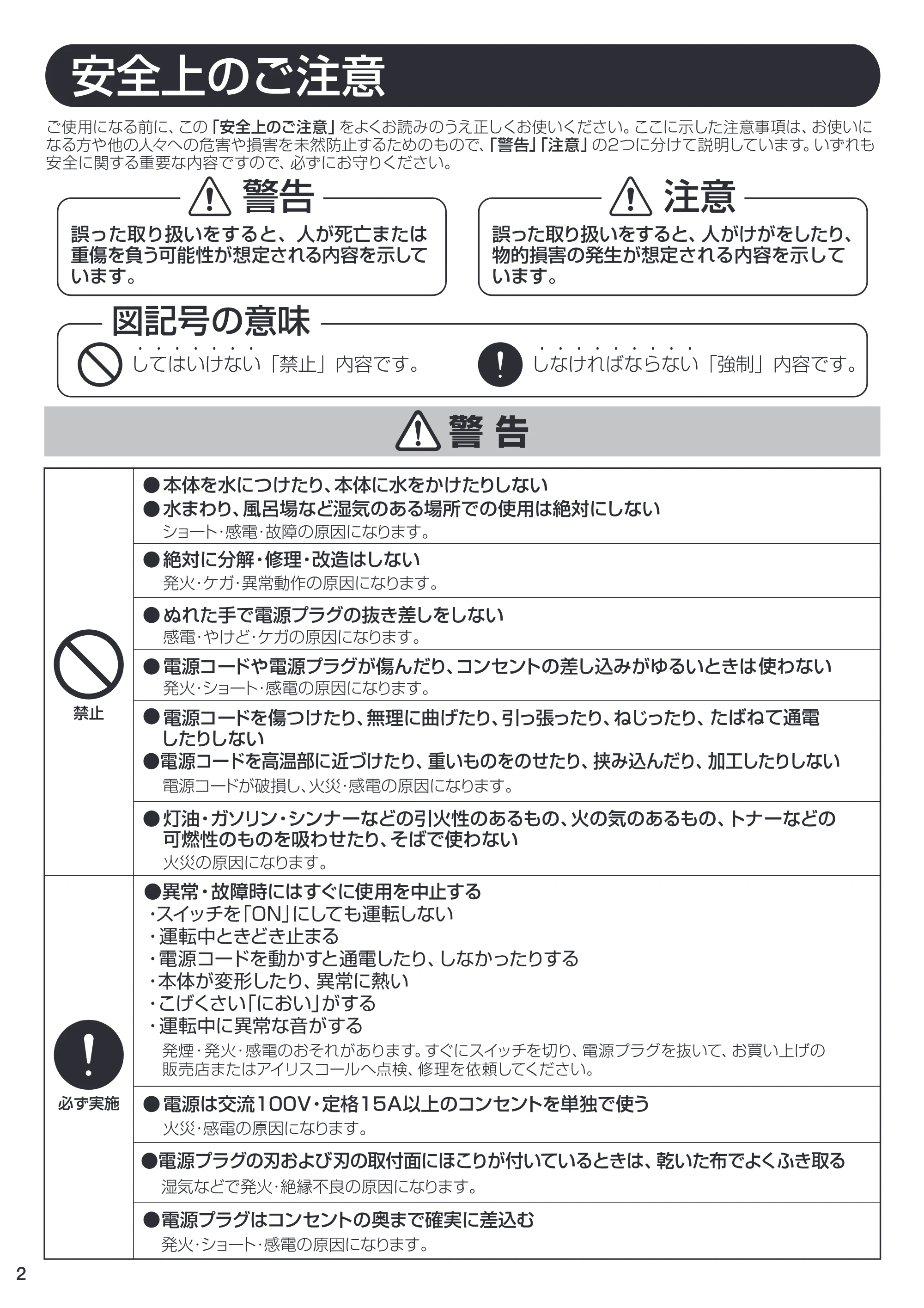 アイリスオーヤマ IC-S55K 取扱説明書 — 原本ページ — 2ページ