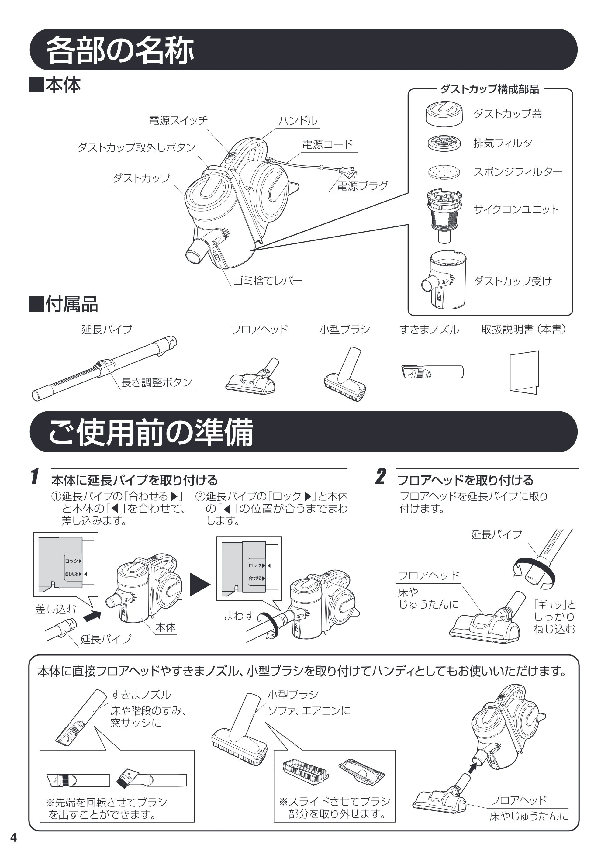 アイリスオーヤマ IC-S55K 取扱説明書 — 原本ページ — 4ページ