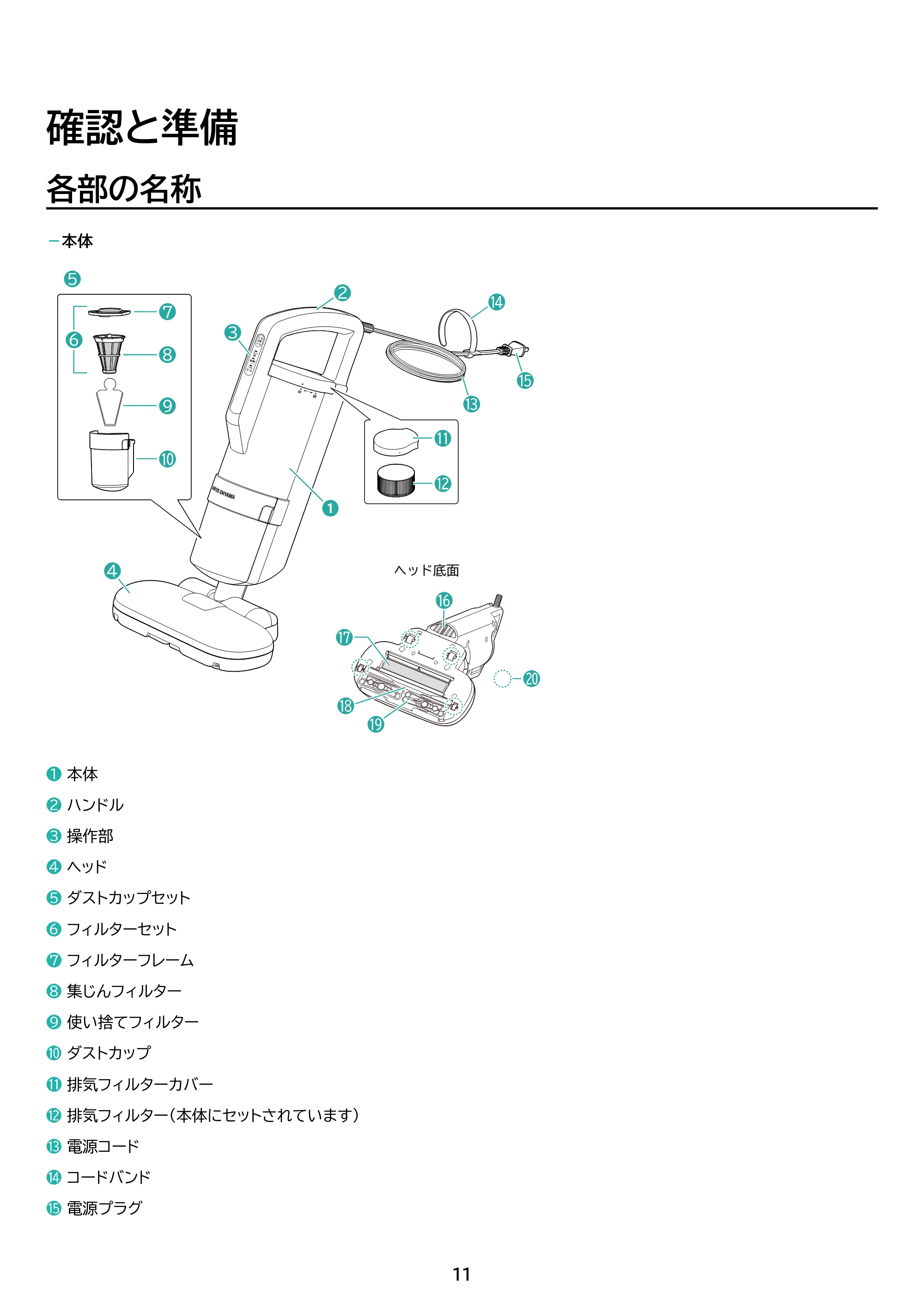 アイリスオーヤマ FCA-31PZ1 取扱説明書 — 原本ページ — 11ページ