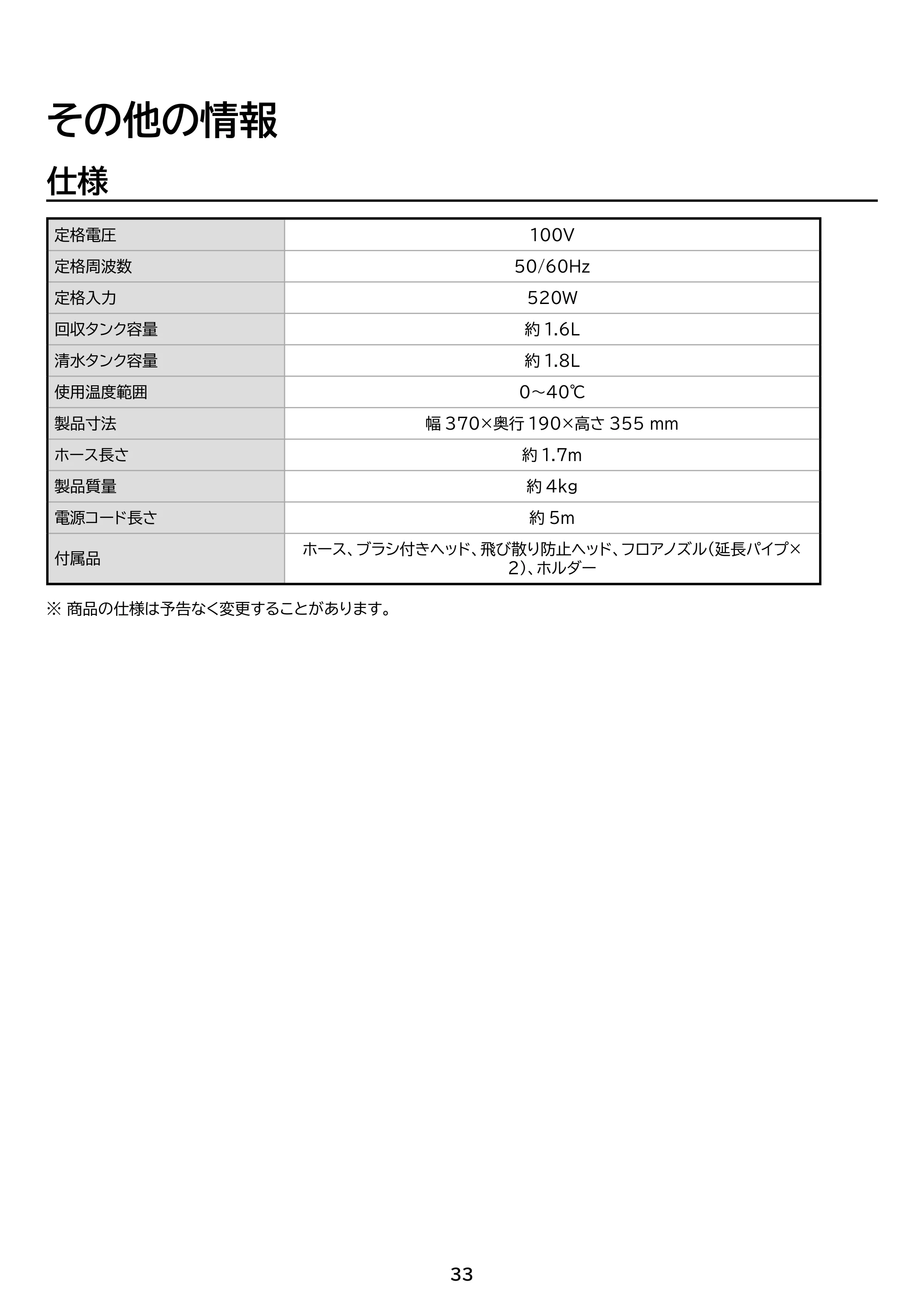 アイリスオーヤマ RNS-P1600-HW 取扱説明書 — 原本ページ — 33ページ