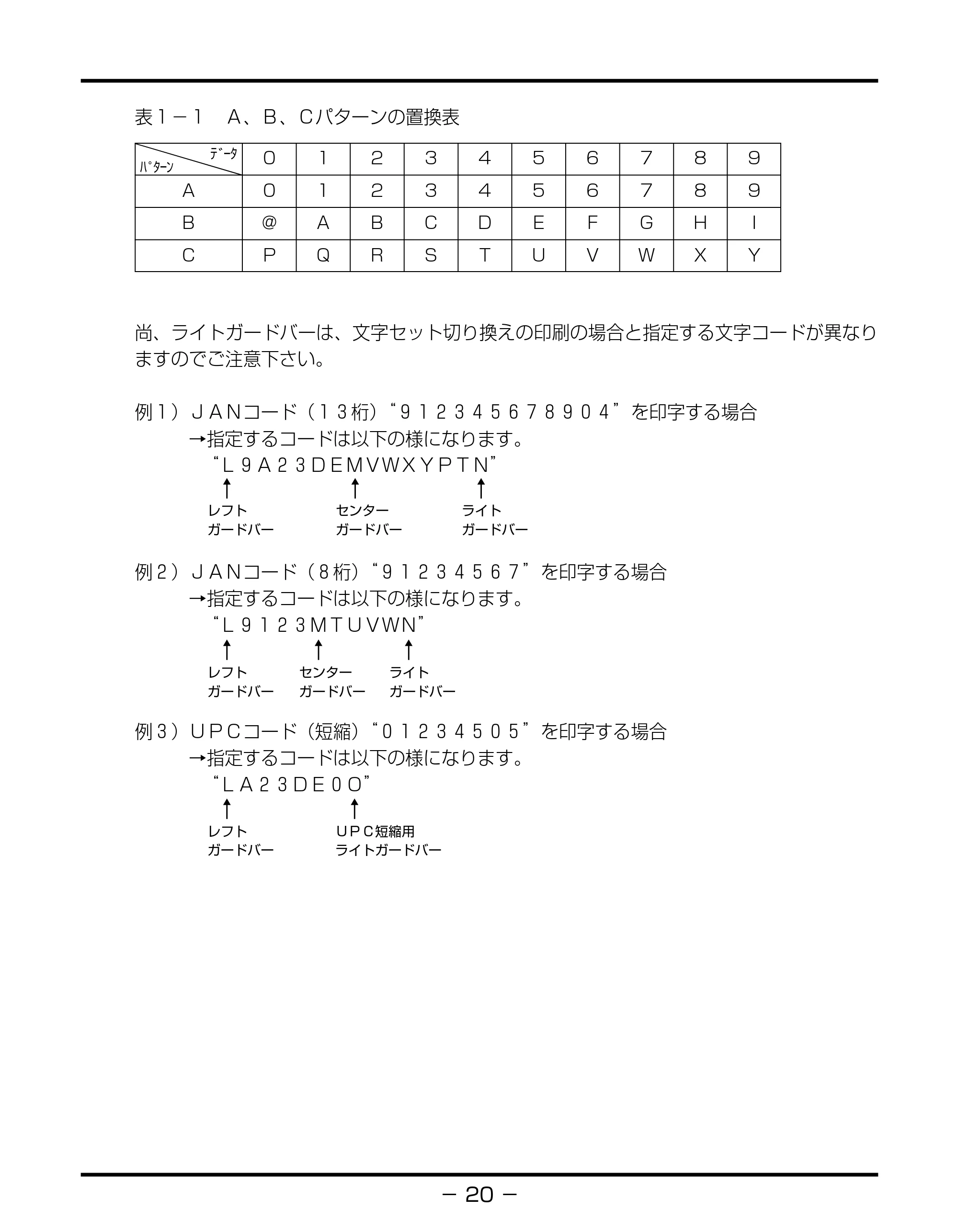 キヤノン BIJ2350/BIJ1350/BIJ1350D バーコードフォントガイド （PDF形式／3.74Mバイト） — 原本ページ — 23ページ