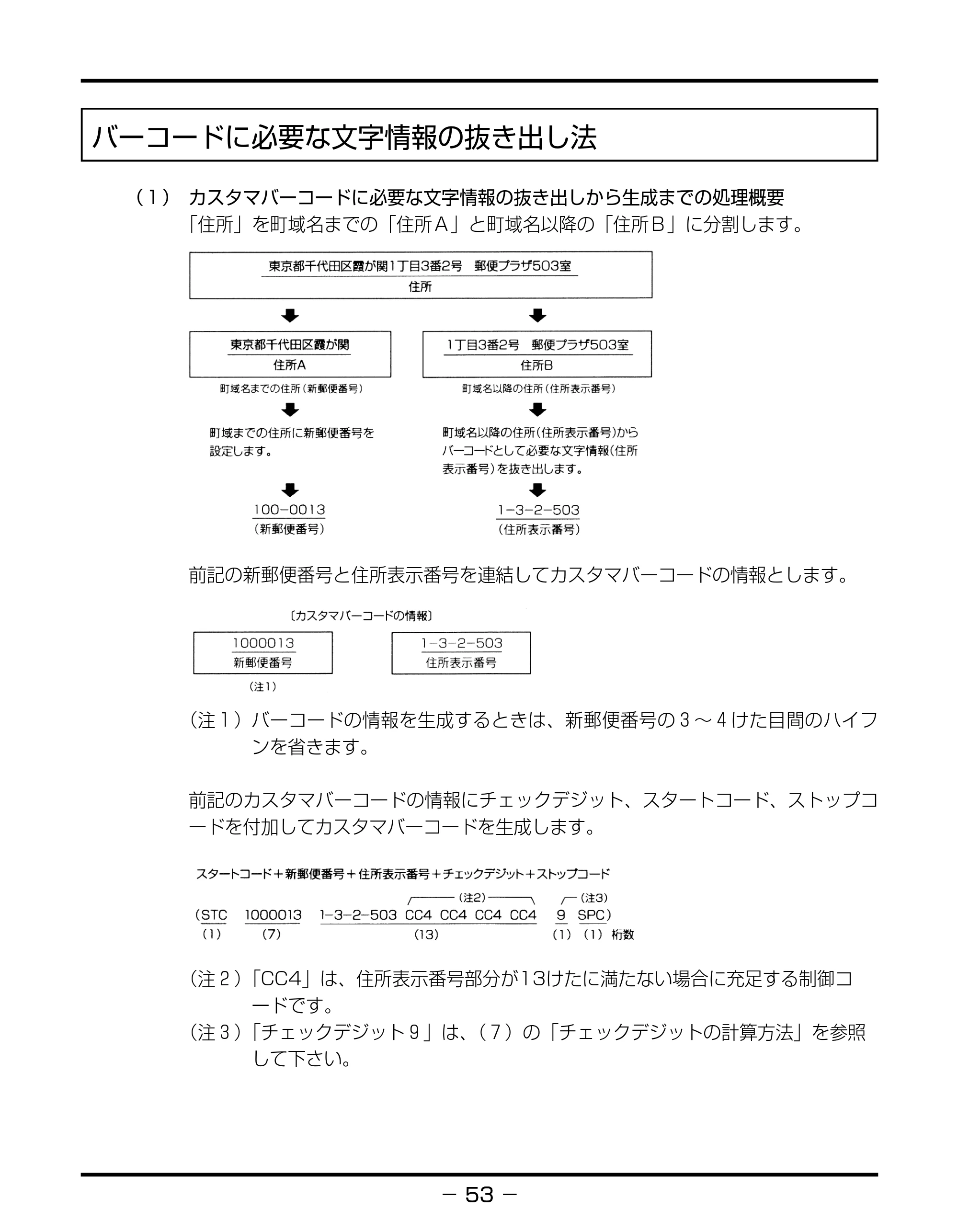 キヤノン BIJ2350/BIJ1350/BIJ1350D バーコードフォントガイド （PDF形式／3.74Mバイト） — バーコードに必要な文字情報の抜き出し法 — 原本ページ — 56ページ