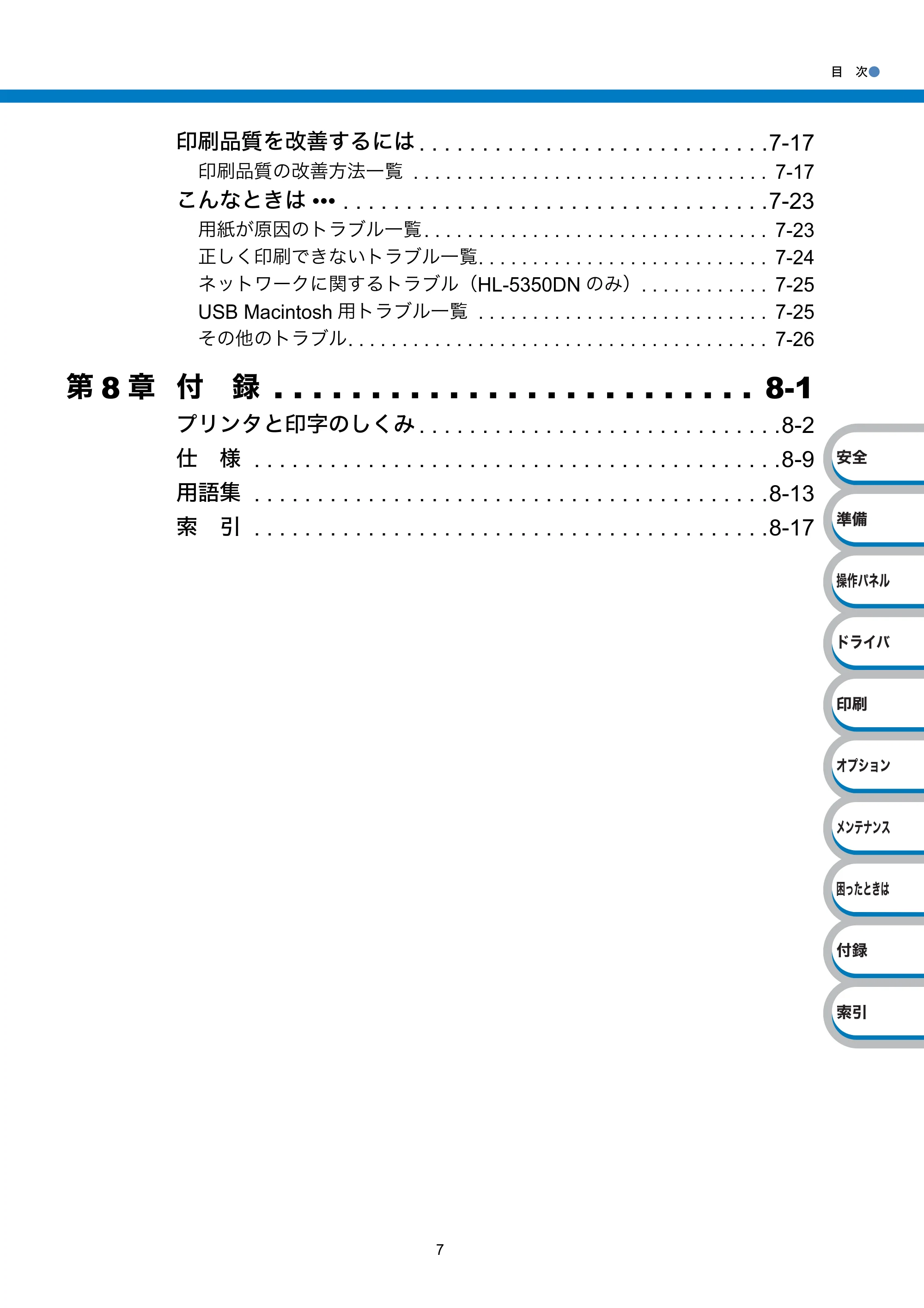 ブラザー HL-5340D / HL-5350DN ユーザーズガイド ~基本編~ — 原本ページ — 7ページ