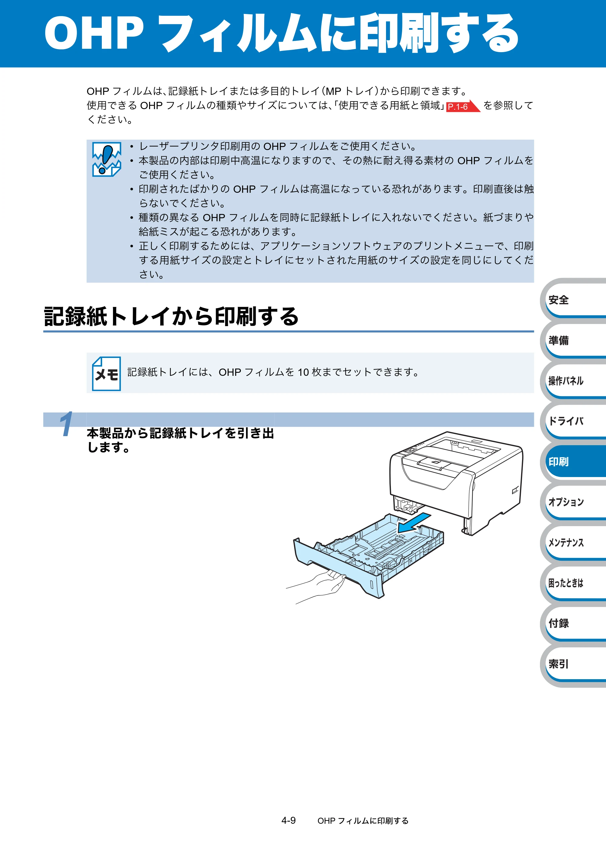 ブラザー HL-5340D / HL-5350DN ユーザーズガイド ～基本編～ — OHPフィルムに印刷する — 原本ページ — 87ページ