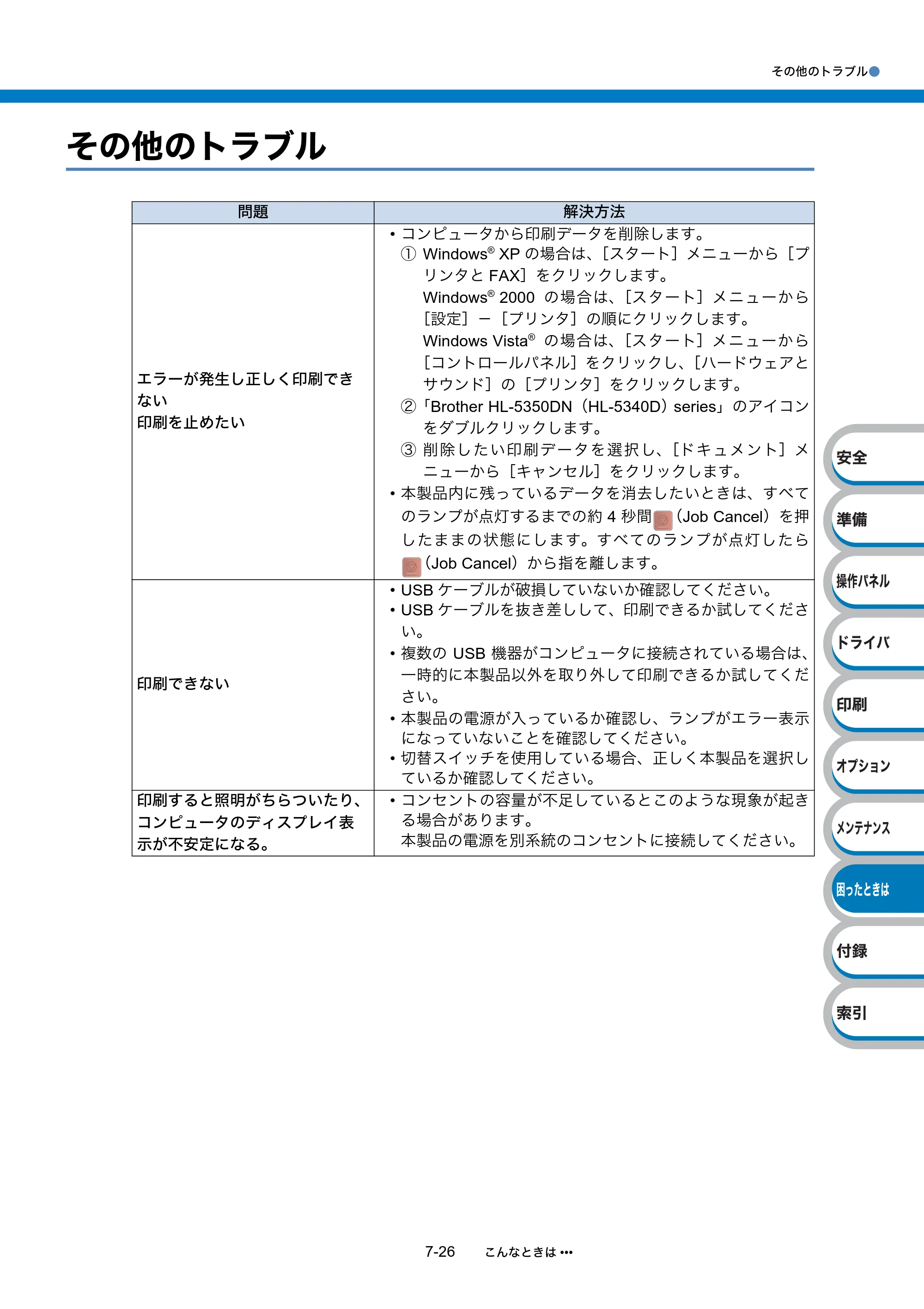 ブラザー HL-5340D / HL-5350DN ユーザーズガイド ～基本編～ — その他のトラブル — 原本ページ — 183ページ