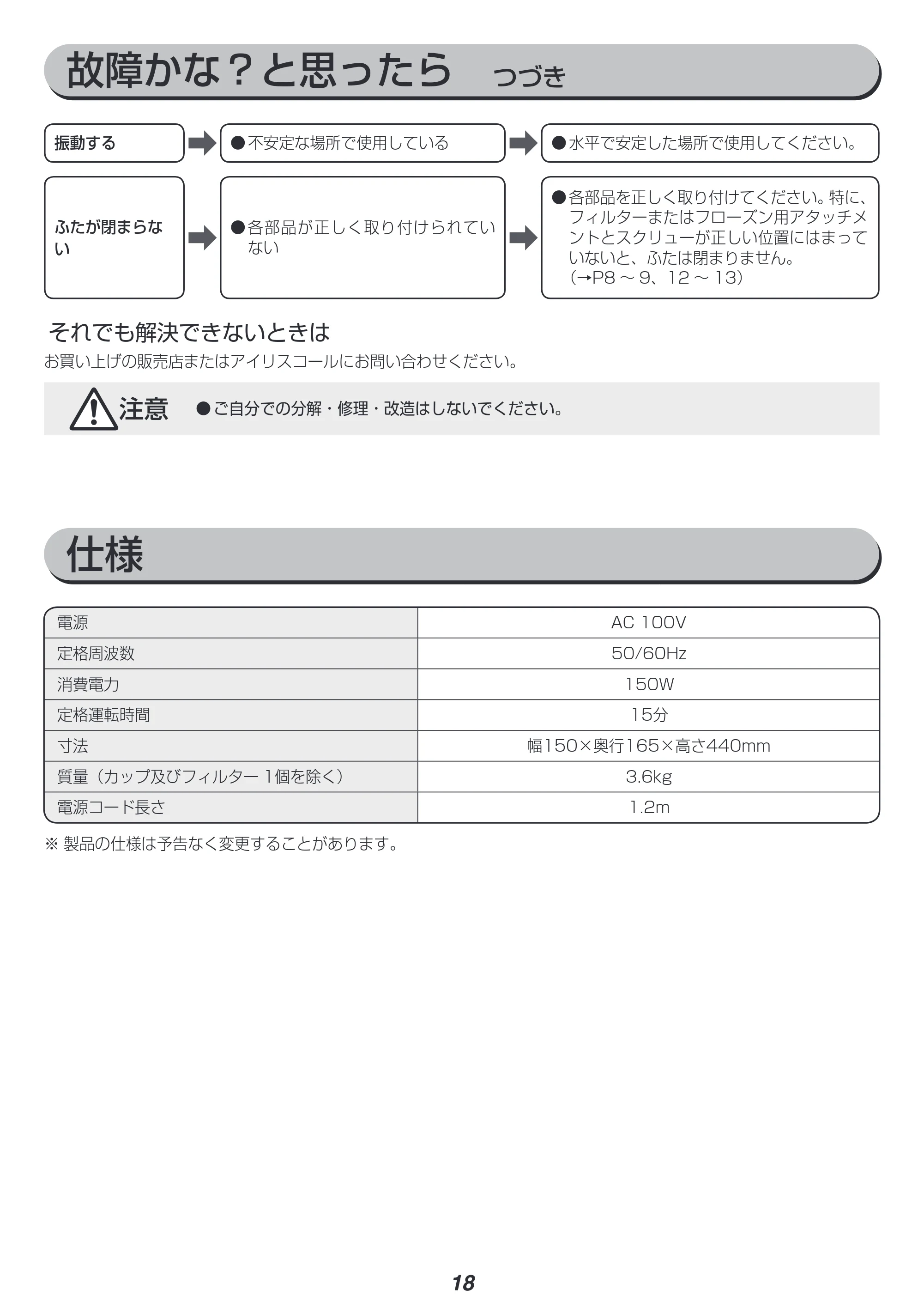アイリスオーヤマ ISJ-56 取扱説明書 — 原本ページ — 18ページ