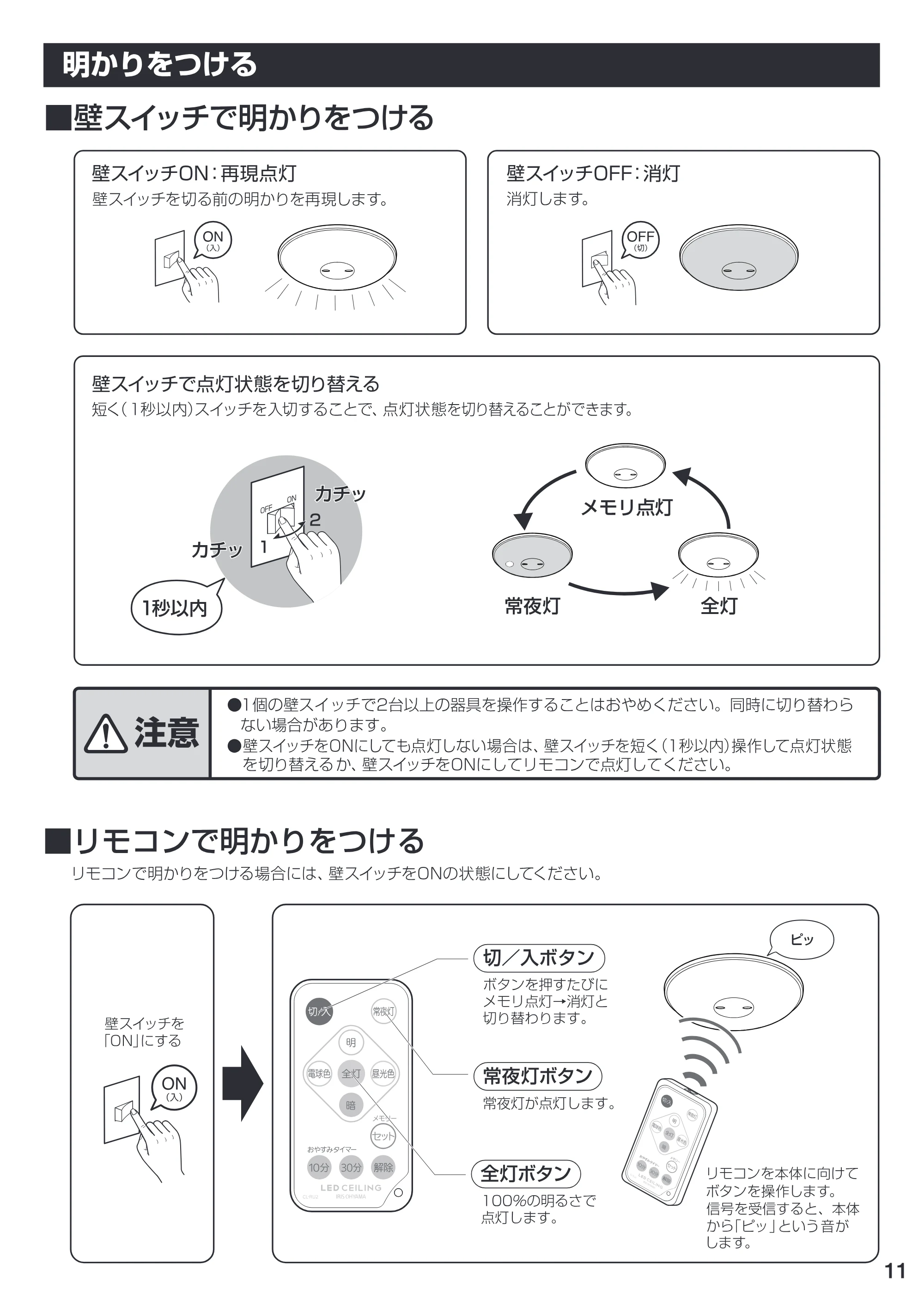 アイリスオーヤマ CL8DL-SGE 取扱説明書 — P11 — 原本ページ — 11ページ