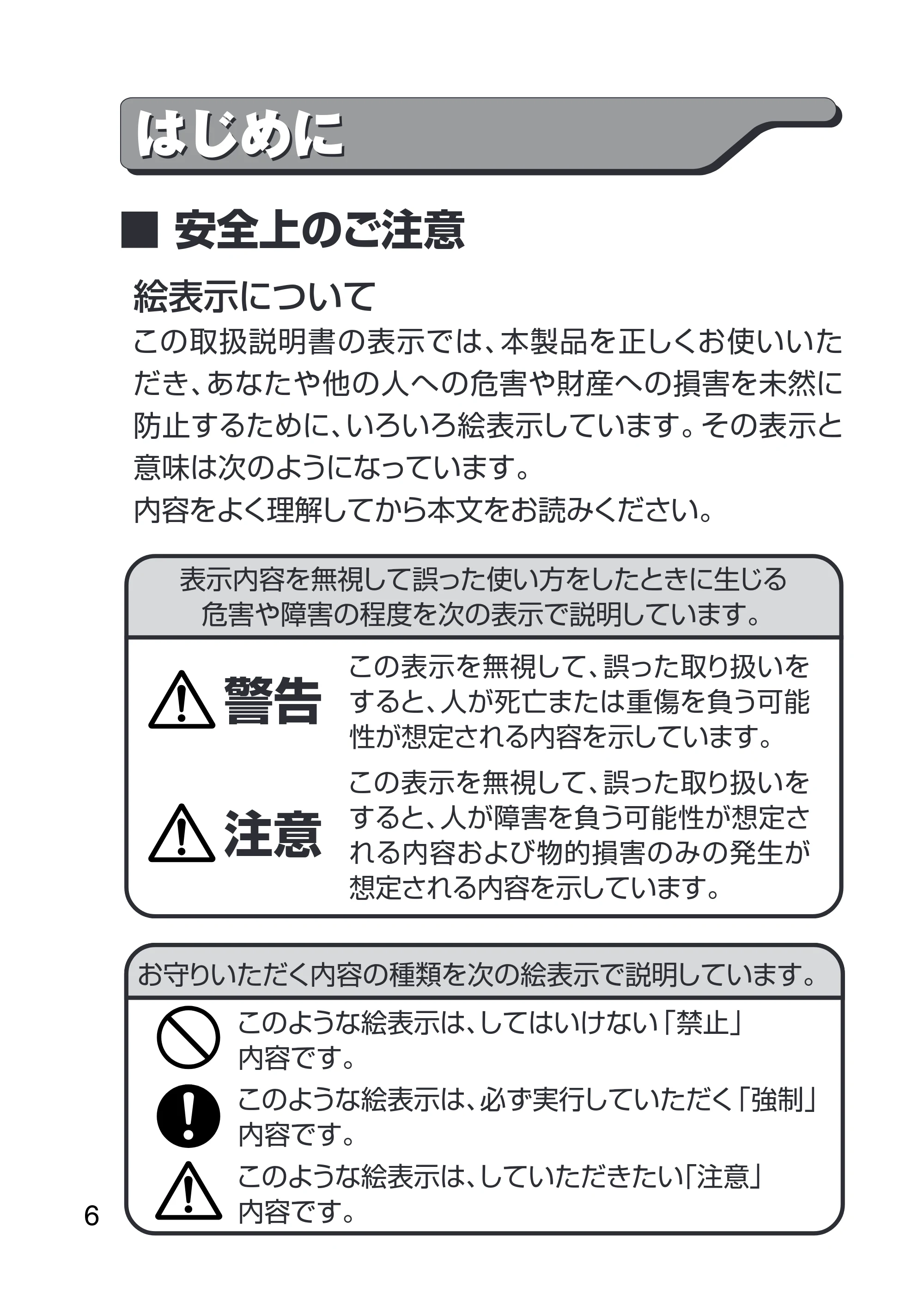 日立 HDC-1231 取扱説明書 — はじめに — 原本ページ — 6ページ