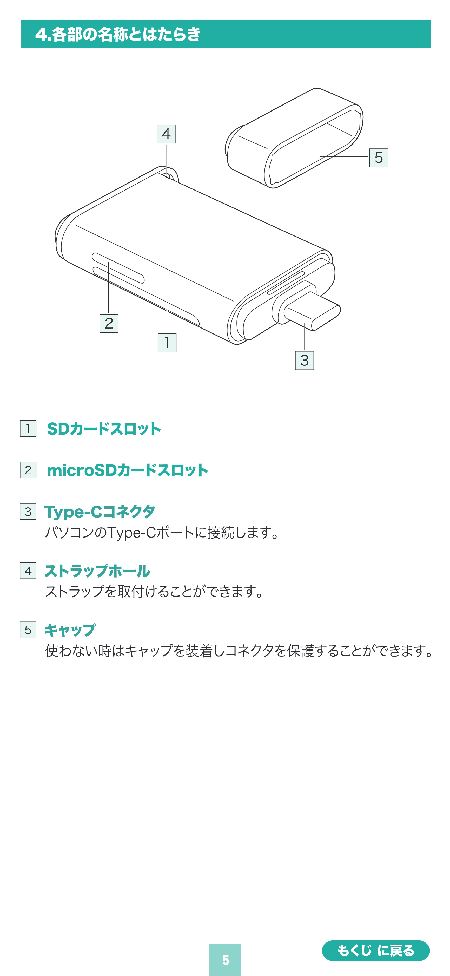 サンワサプライ ADR-5TCMSD2BK 取扱説明書 — 原本ページ — 5ページ