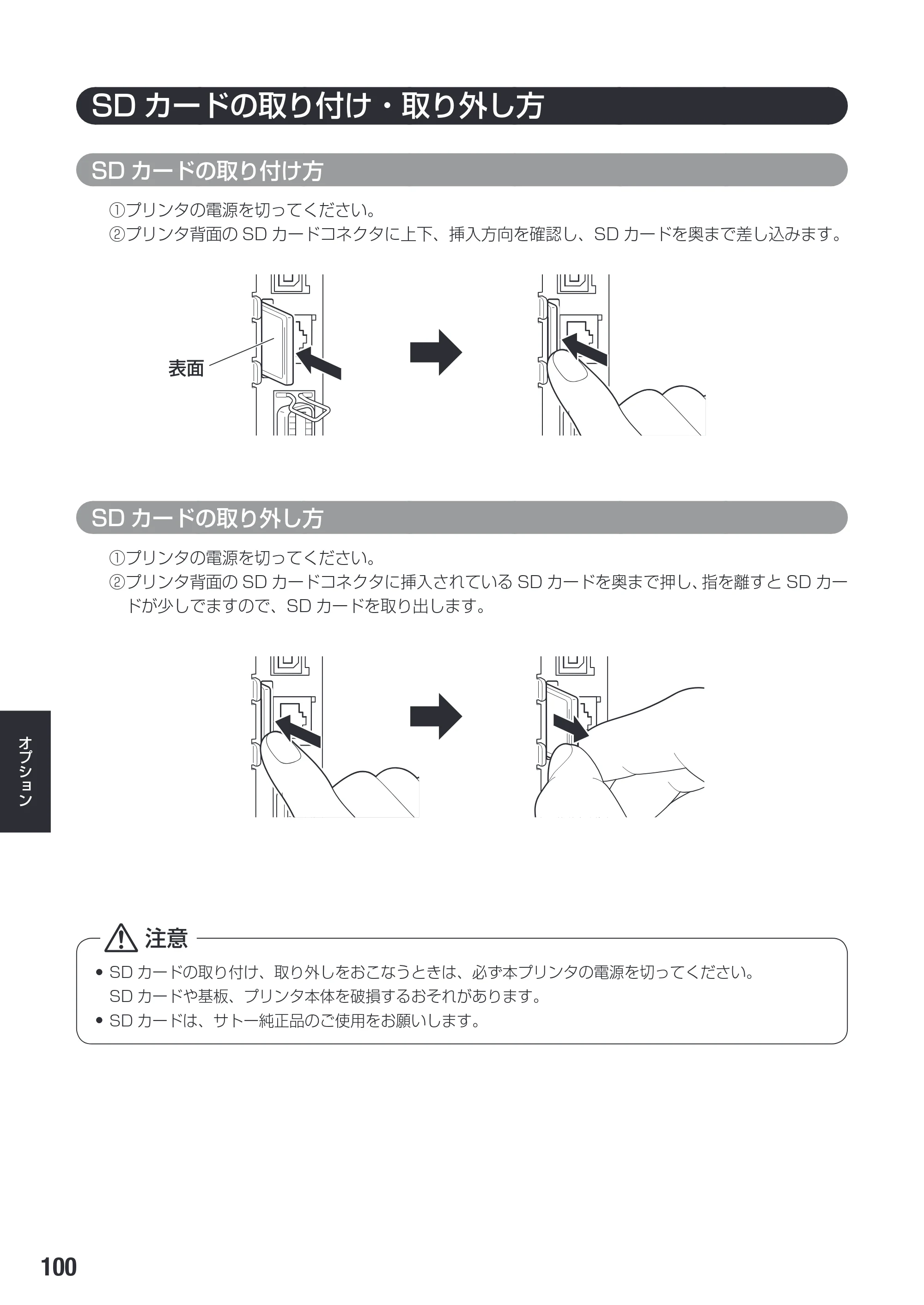サトー SG608R / 612R 取扱説明書（初版） — 原本ページ — 102ページ