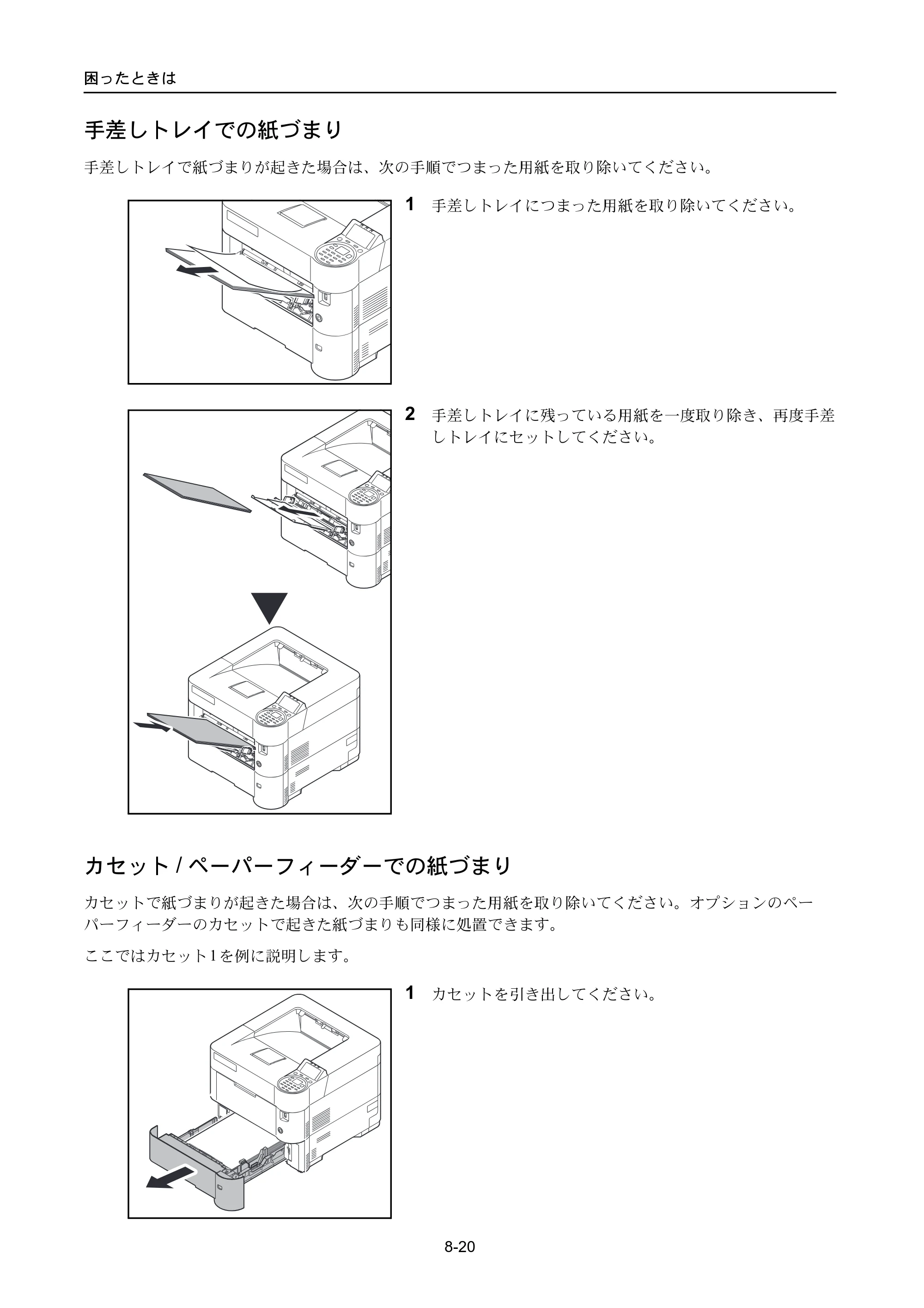 京セラ ECOSYS P3045dn / ECOSYS P3060dn ECOSYS P3060dn/P3045dn — 手差しトレイでの紙づまり — 原本ページ — 346ページ