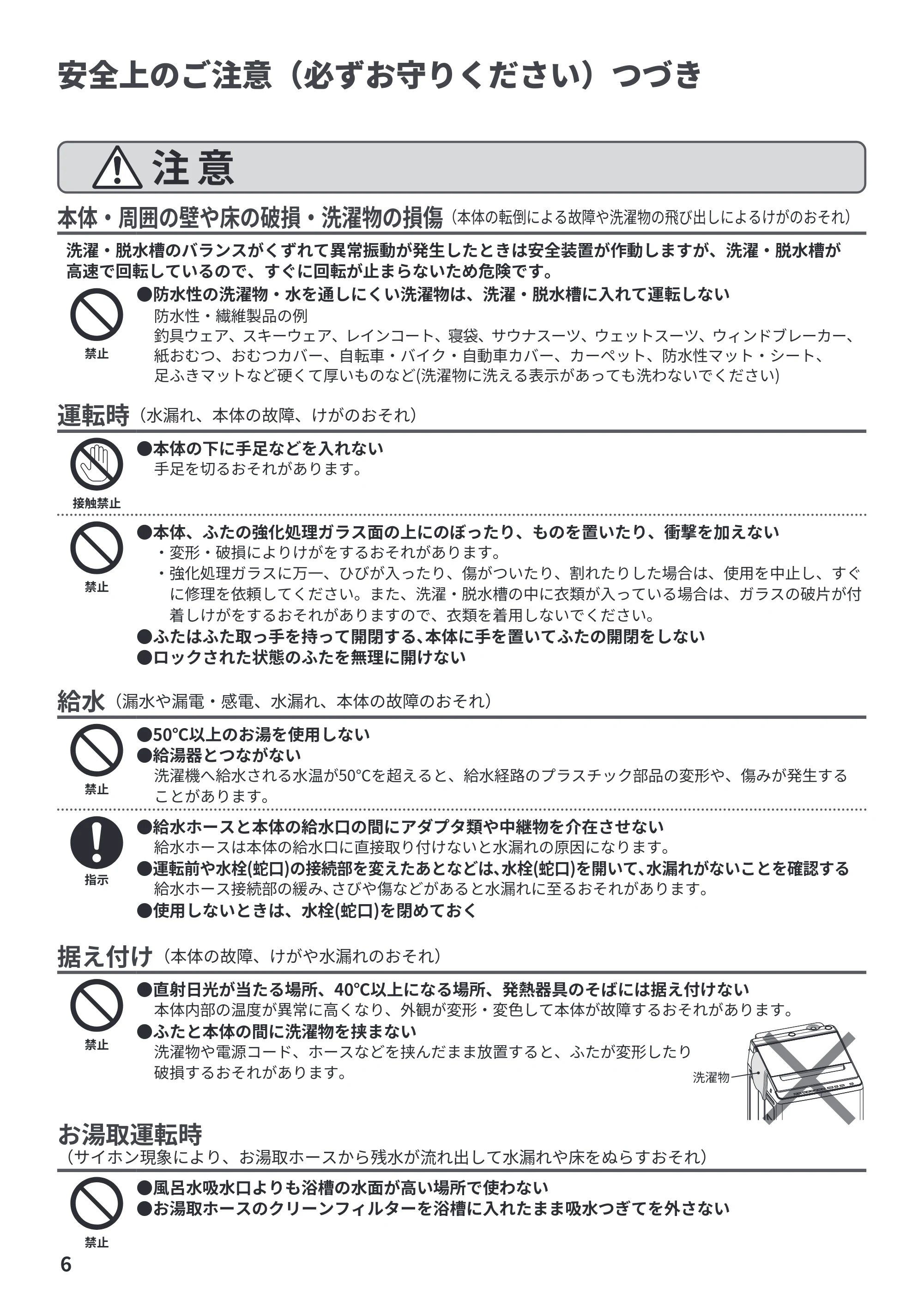 日立 BW-V100P / BW-V80P 取扱説明書 — 原本ページ — 6ページ