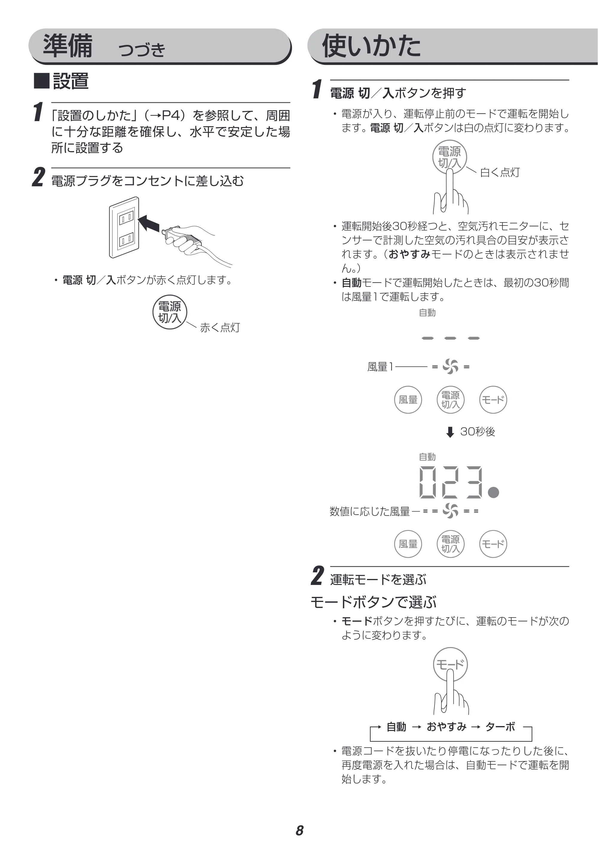 アイリスオーヤマ IAP-A85 取扱説明書 — 原本ページ — 8ページ