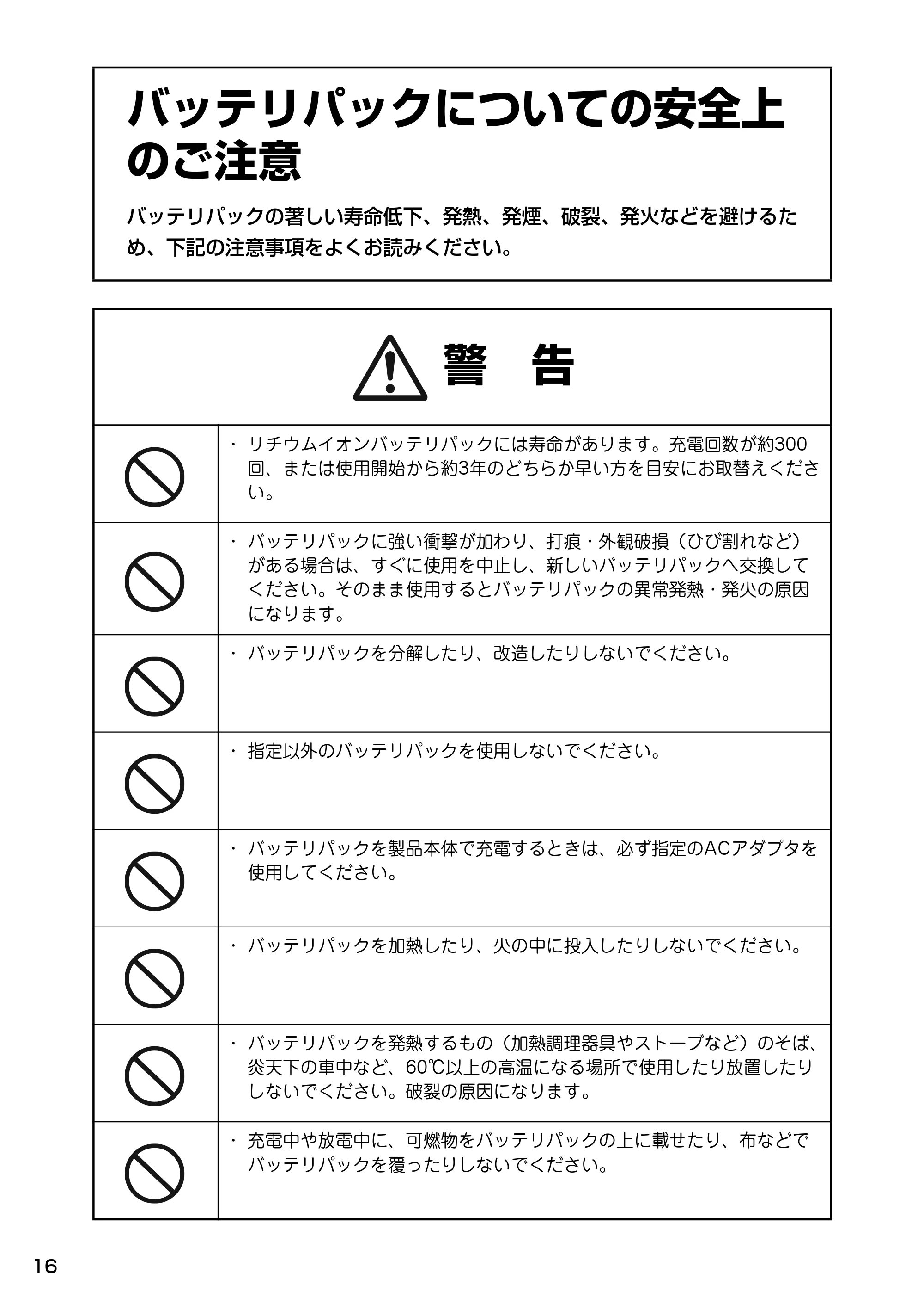 サトー Barlabe(バーラベ)FI212T / arlabe(バーラベ)FI212T 取扱説明書（第5版） — バッテリパックについての安全上 のご注意 — 原本ページ — 17ページ