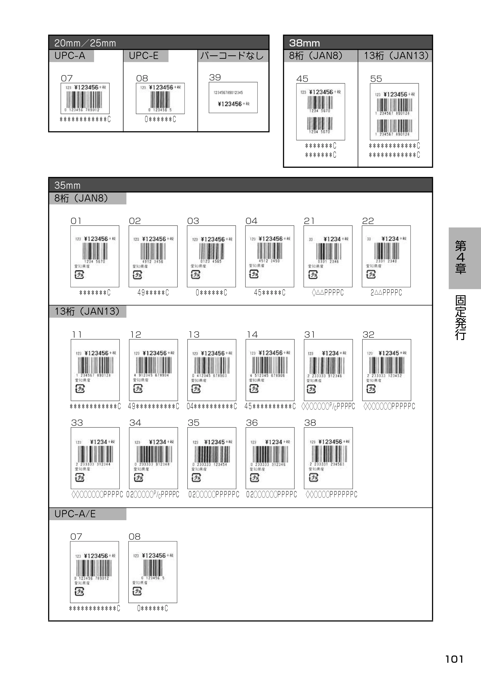 サトー Barlabe(バーラベ)FI212T / arlabe(バーラベ)FI212T 取扱説明書(第5版) — 第 4 章 — 原本ページ — 102ページ