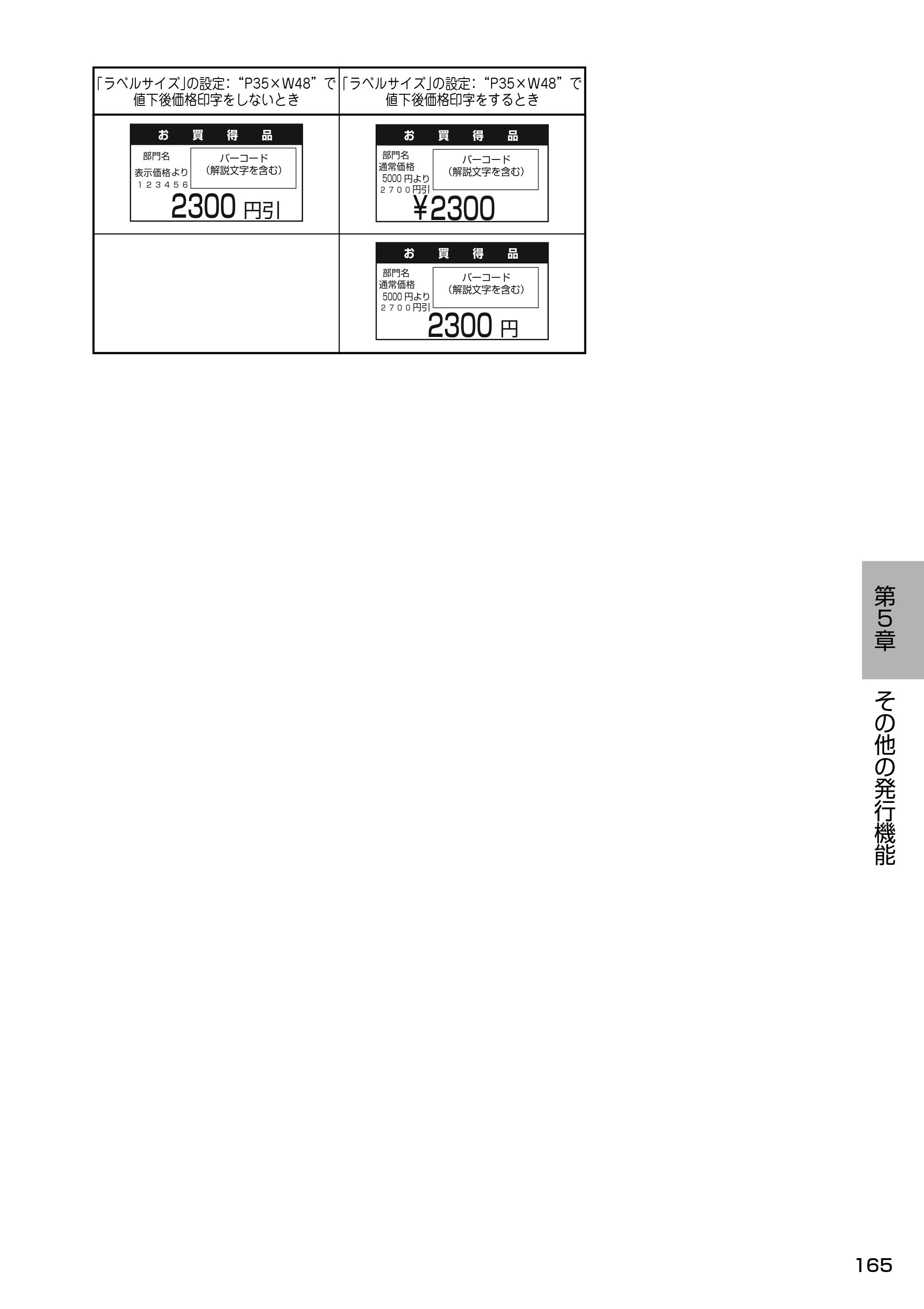 サトー Barlabe(バーラベ)FI212T / arlabe(バーラベ)FI212T 取扱説明書(第5版) — 第 5 章 — 原本ページ — 166ページ