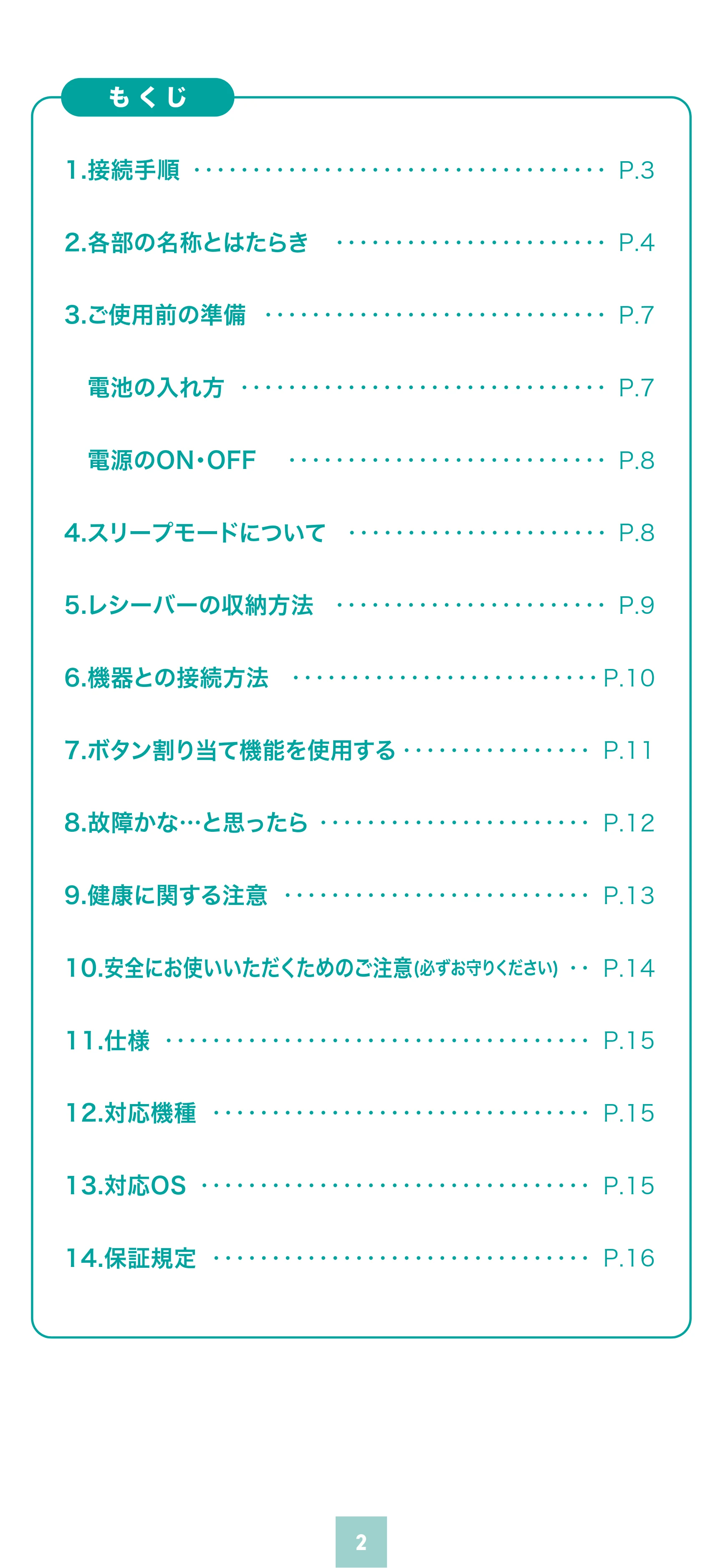 サンワサプライ 400-MAWS097R / 400-MAWS097BK / 400-MAWS097BL 取扱説明書 — 原本ページ — 2ページ