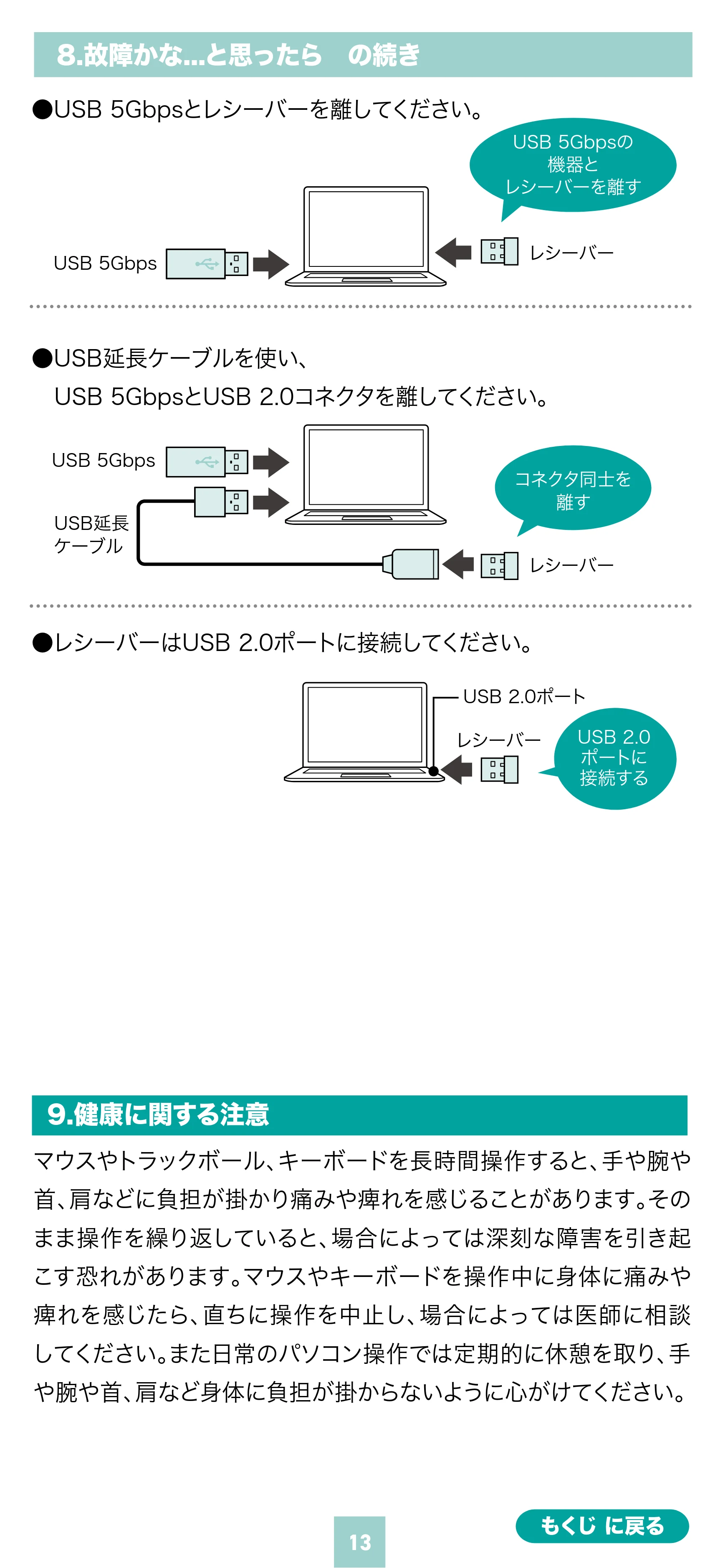 サンワサプライ 400-MAWS097R / 400-MAWS097BK / 400-MAWS097BL 取扱説明書 — 原本ページ — 13ページ